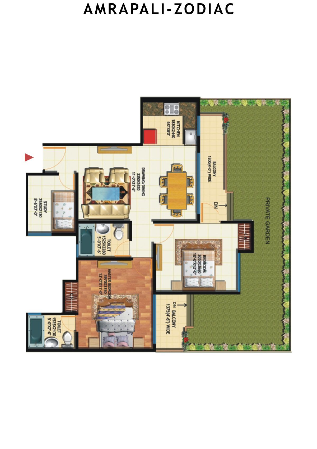Amrapali Zodiac Tower P Unit 6 Floor Plan