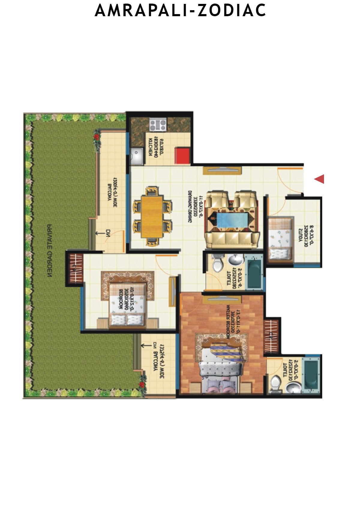 Amrapali Zodiac Tower P Unit 7 Floor Plan