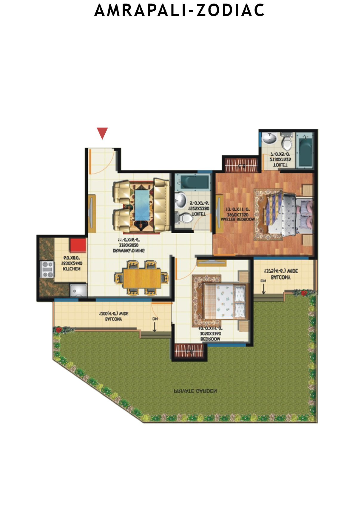 Amrapali Zodiac Tower Q Unit 4 Floor Plan