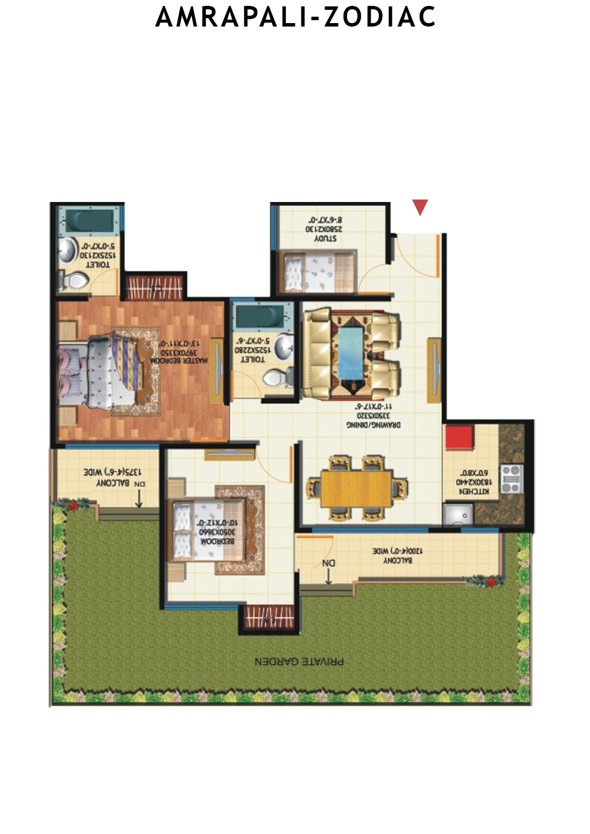 Amrapali Zodiac Tower R Unit 5 Floor Plan