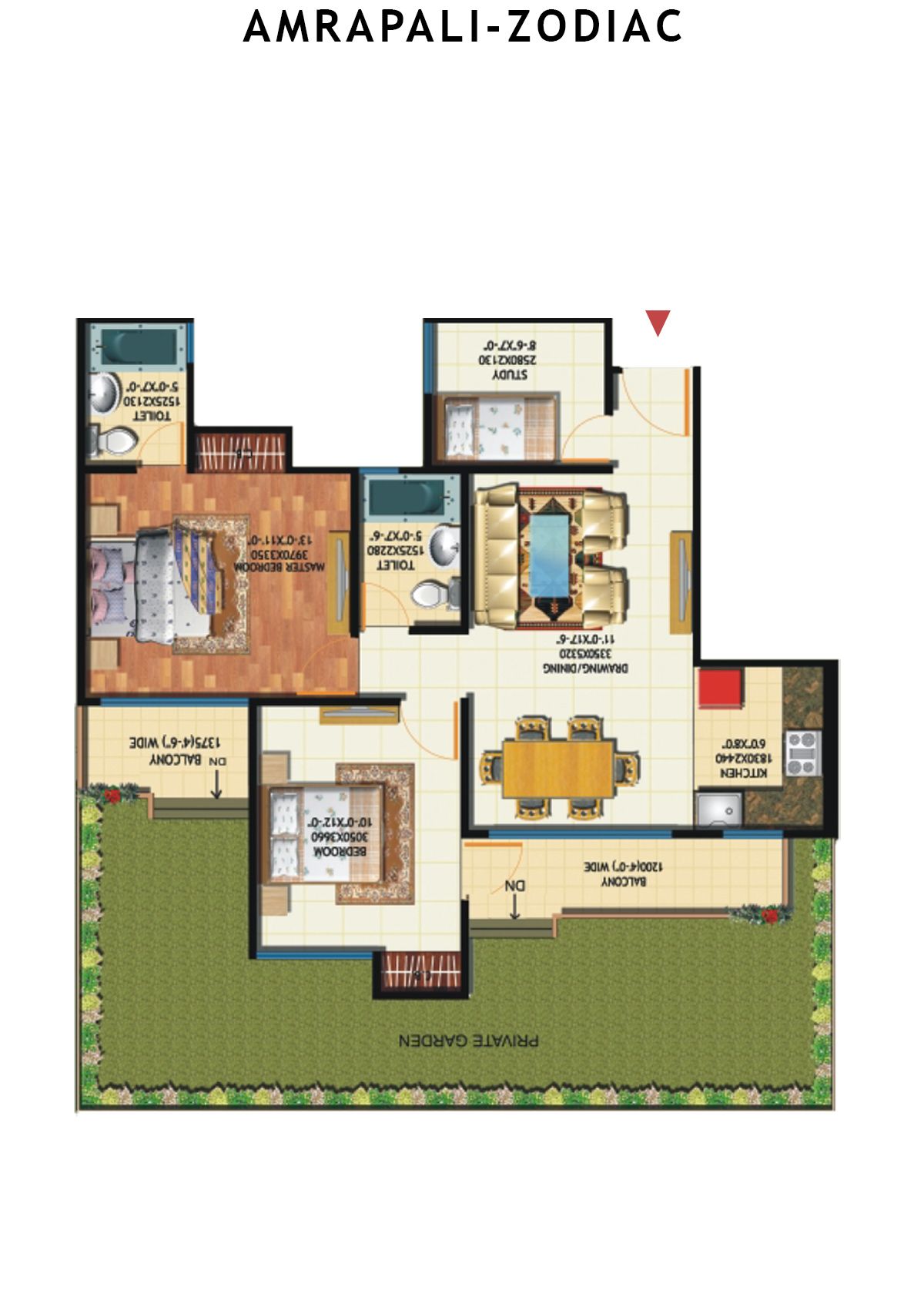 Amrapali Zodiac Tower S Unit 2 Floor Plan