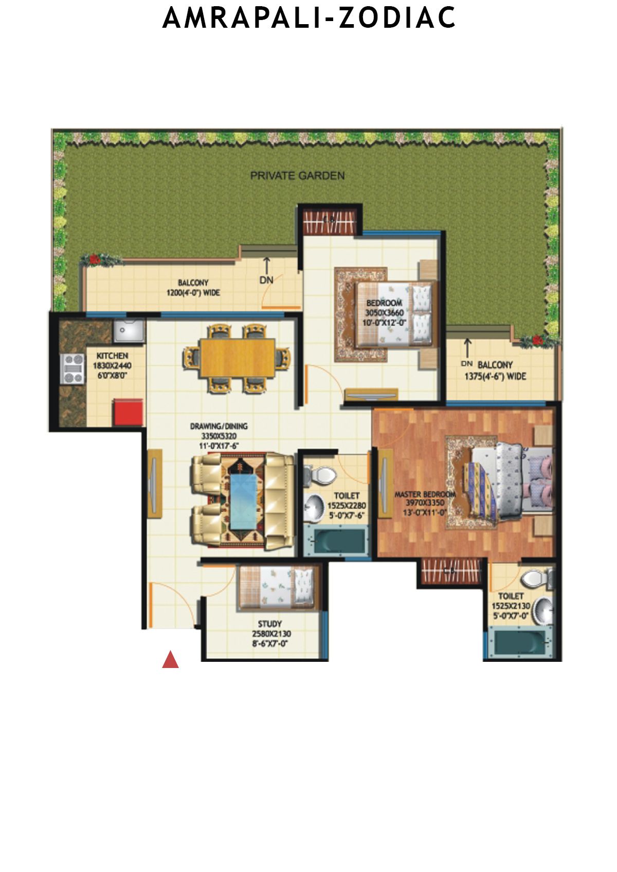 Amrapali Zodiac Tower T Unit 2 Floor Plan