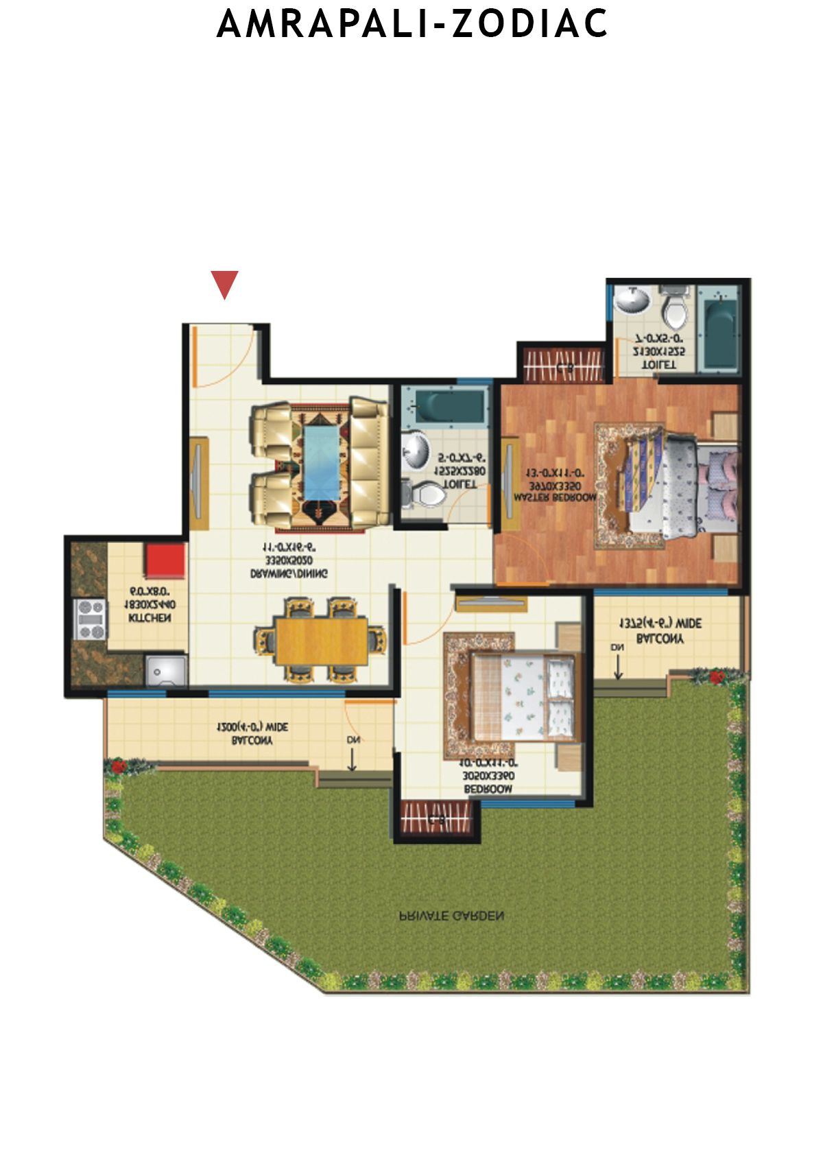 Amrapali Zodiac Tower V Unit 3 Floor Plan