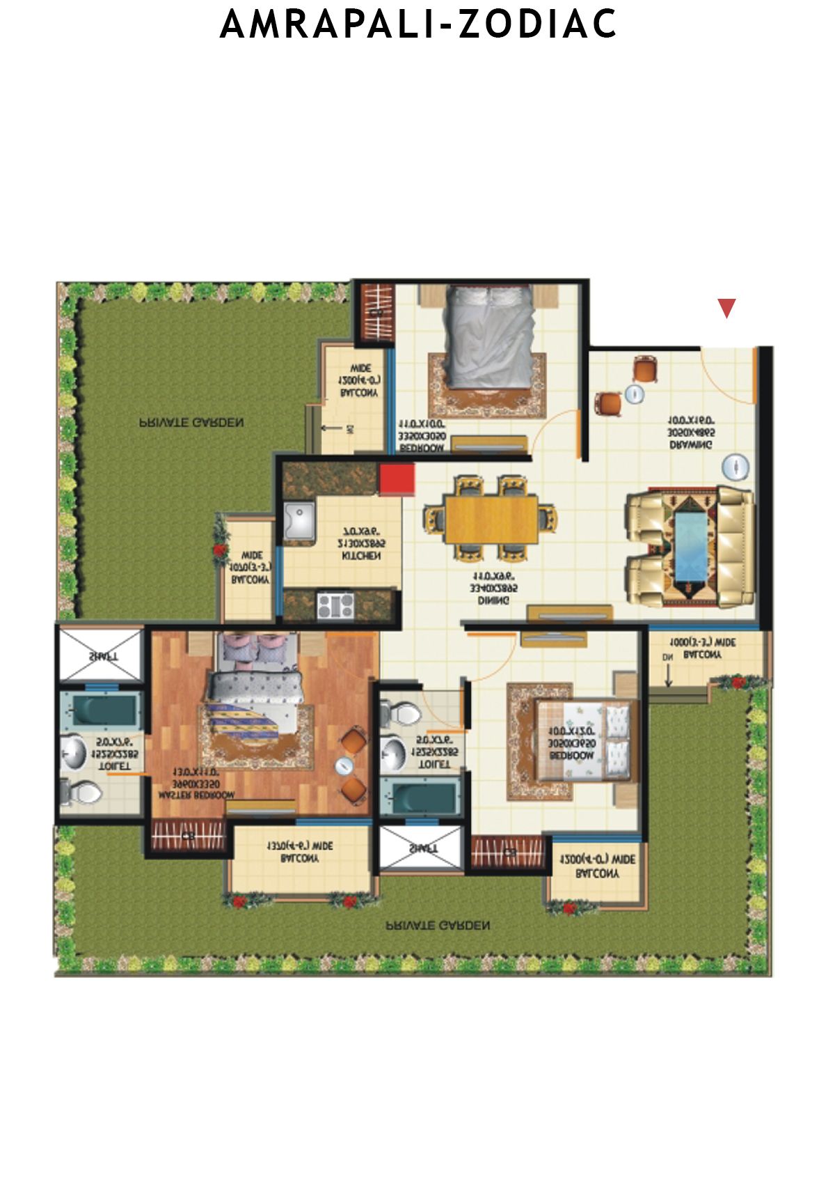 Amrapali Zodiac Tower A Unit 4 Floor Plan