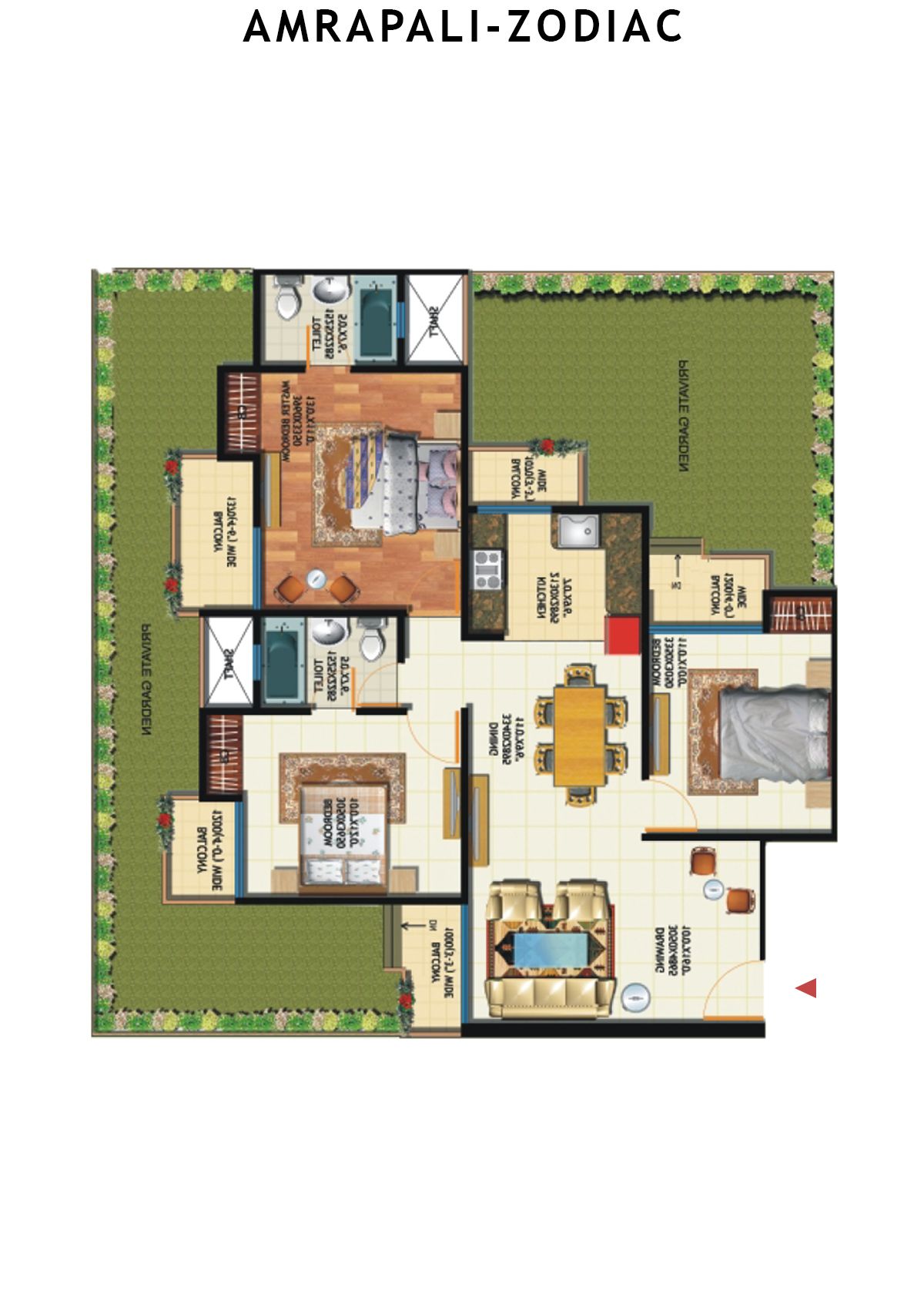 Amrapali Zodiac Tower A Unit 6 Floor Plan