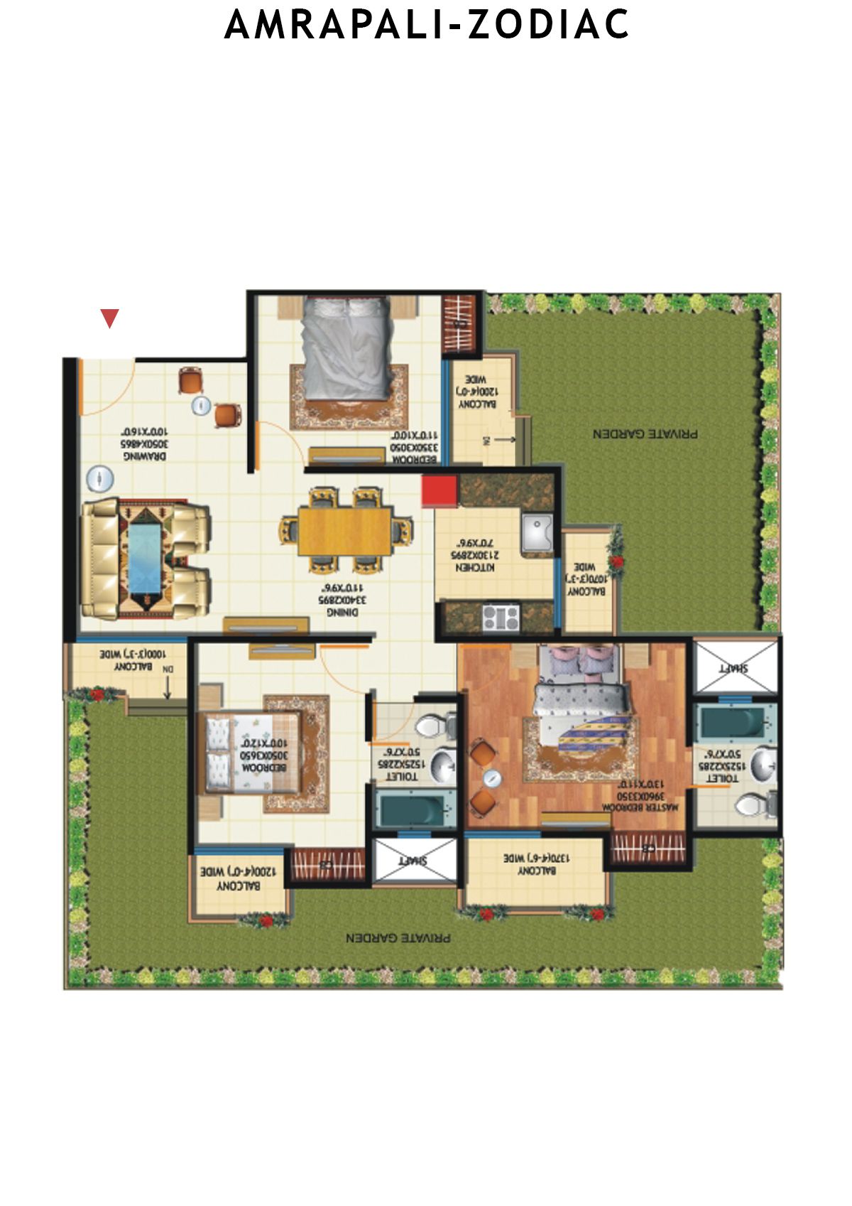 Amrapali Zodiac Tower B Unit 4 Floor Plan