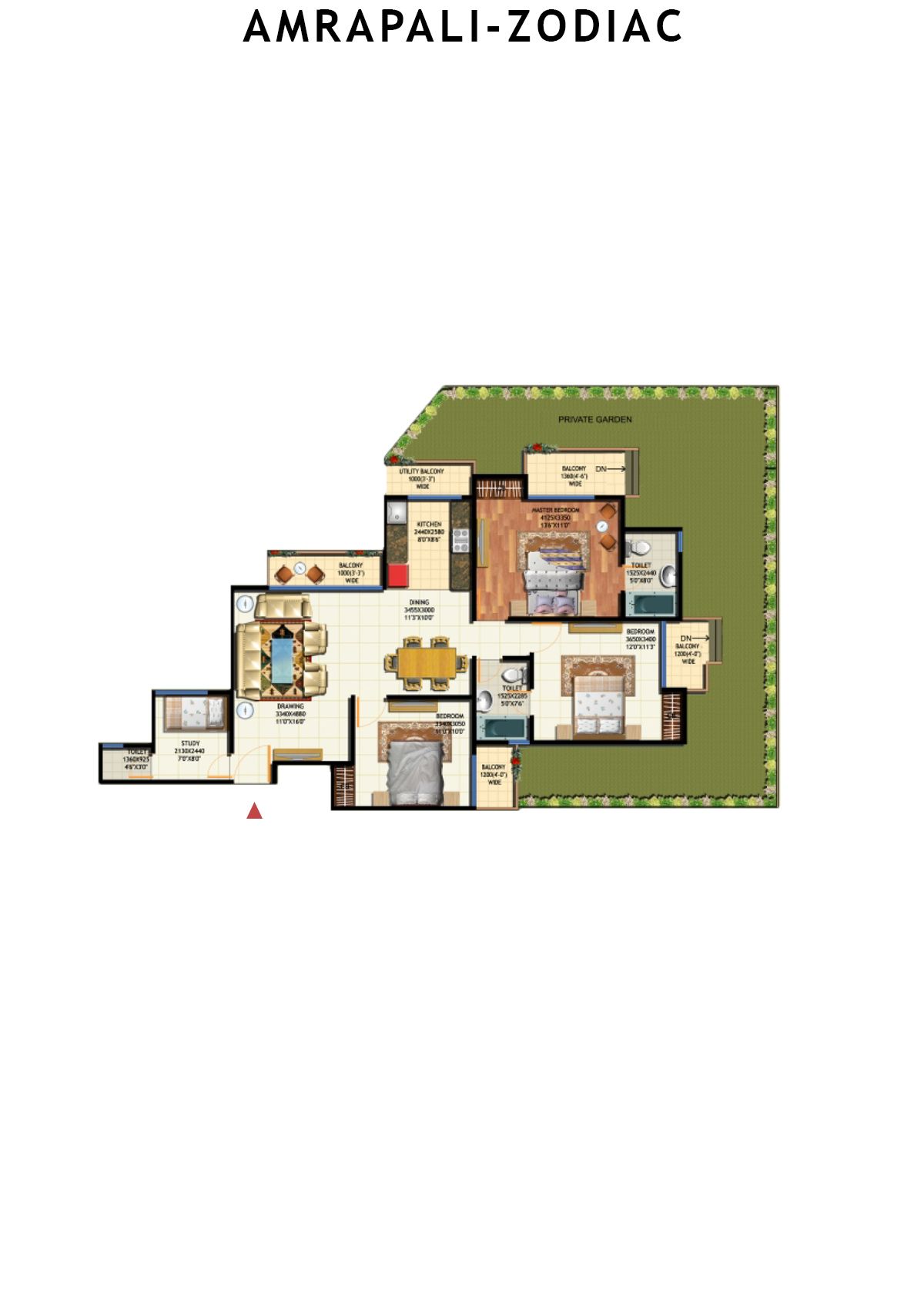 Amrapali Zodiac Tower C Unit 4 Floor Plan