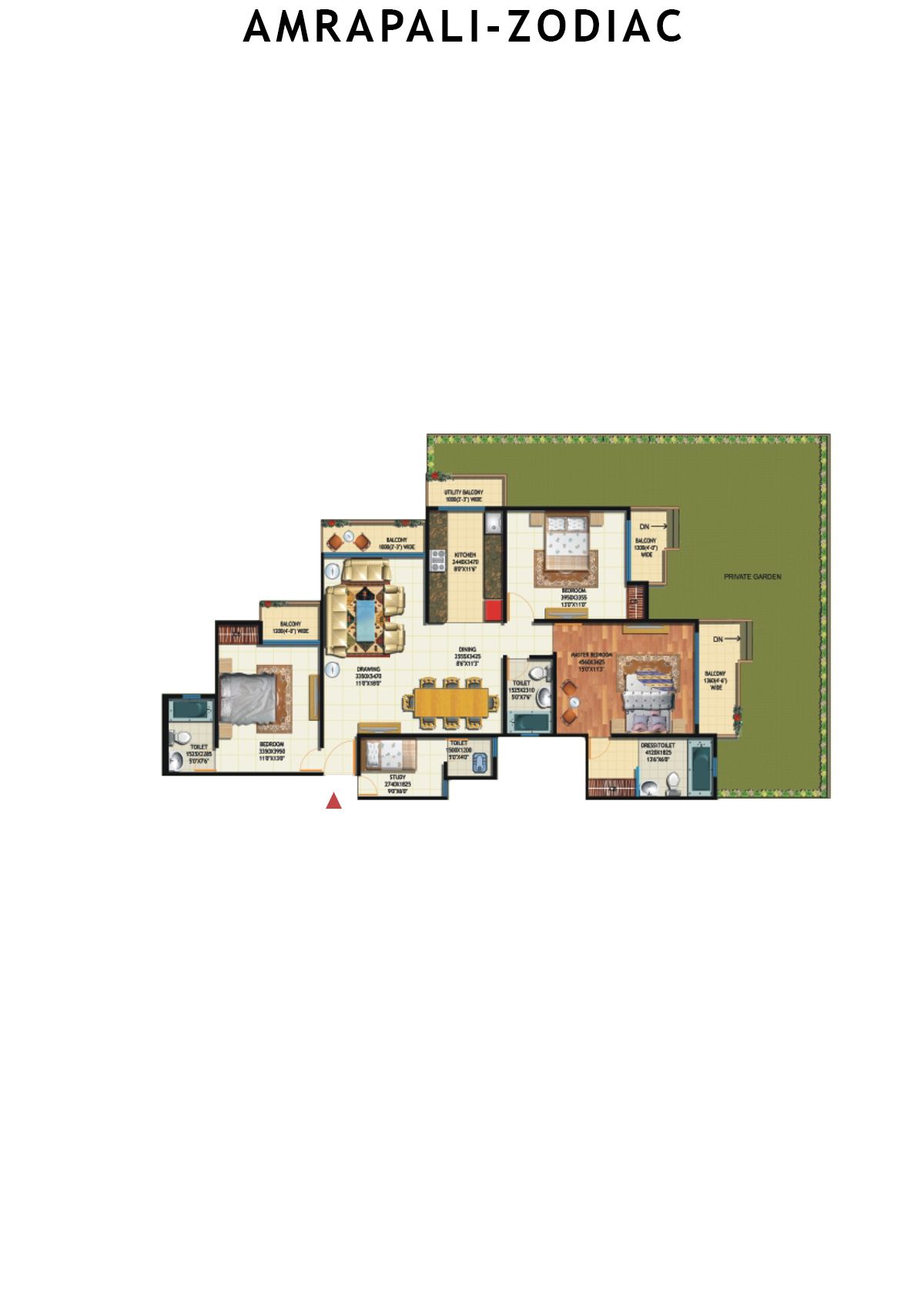 Amrapali Zodiac Tower D Unit 4 Floor Plan