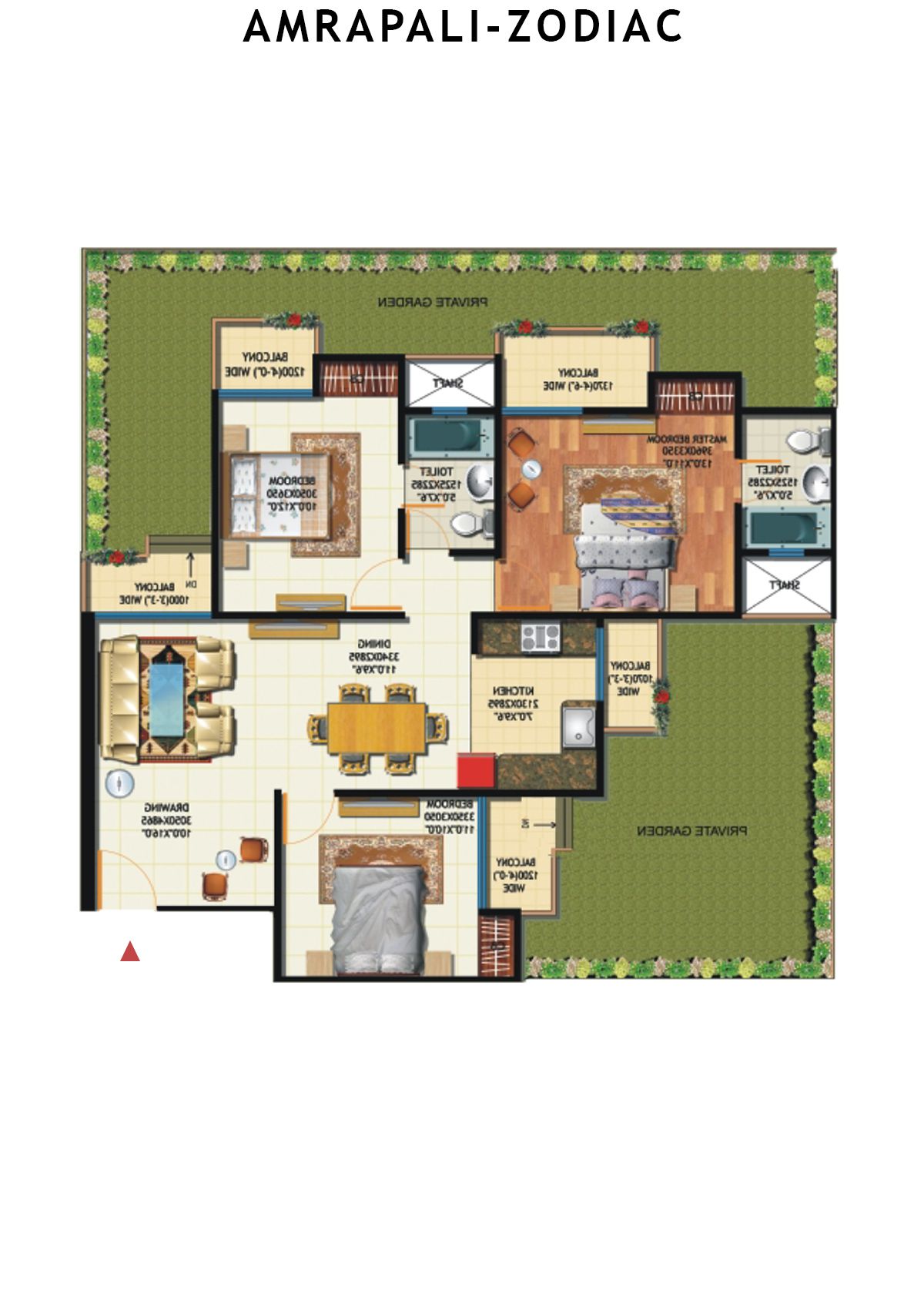 Amrapali Zodiac Tower E Unit 3 Floor Plan