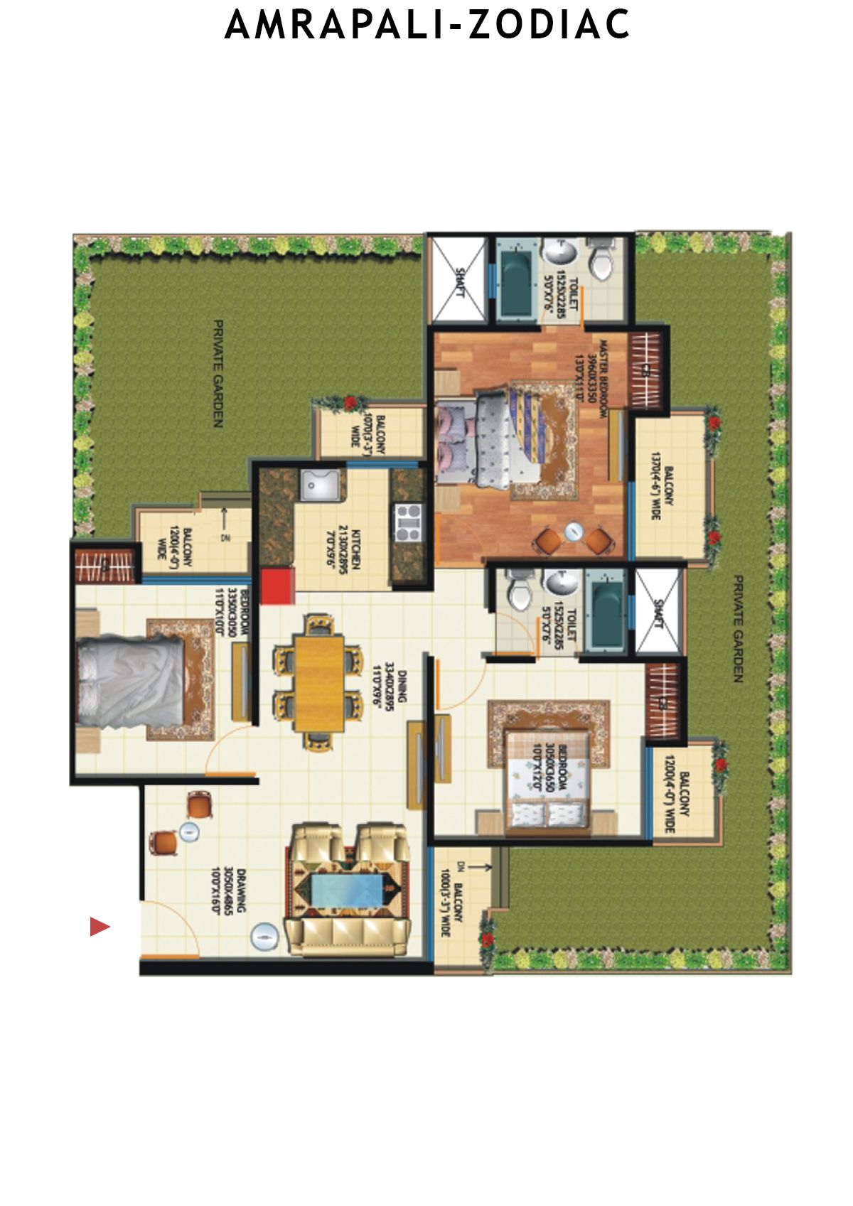 Amrapali Zodiac Tower E Unit 4 Floor Plan