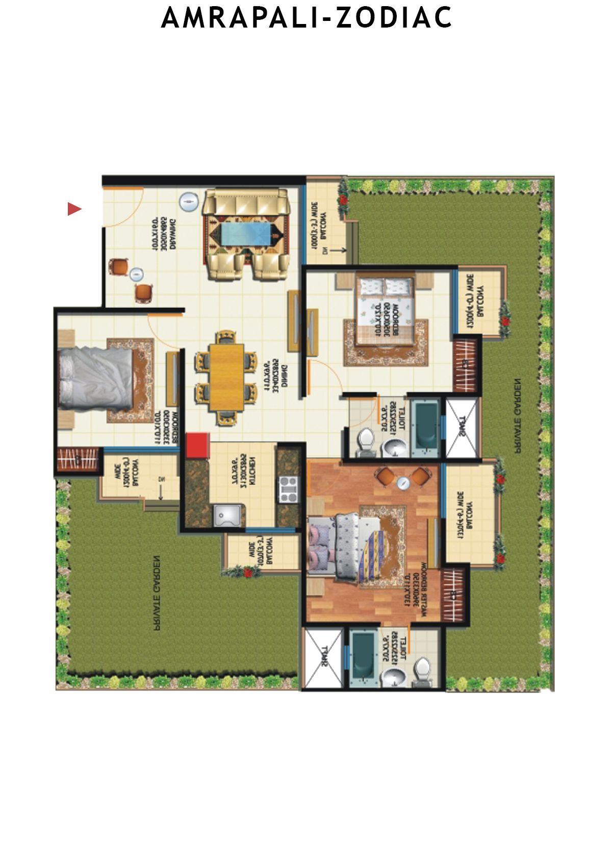 Amrapali Zodiac Tower F Unit 6 Floor Plan
