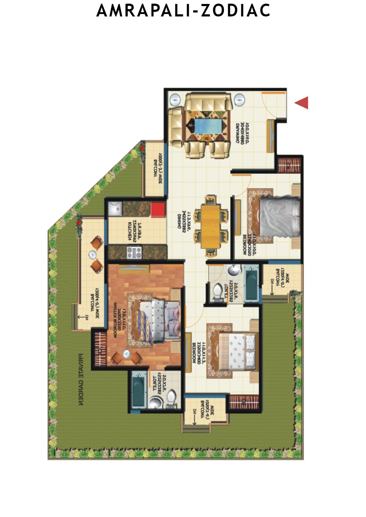 Amrapali Zodiac Tower G Unit 1 Floor Plan