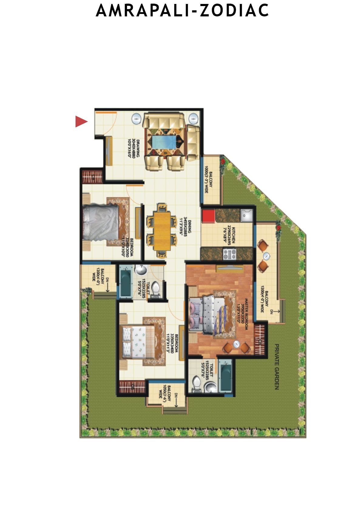 Amrapali Zodiac Tower G Unit 6 Floor Plan