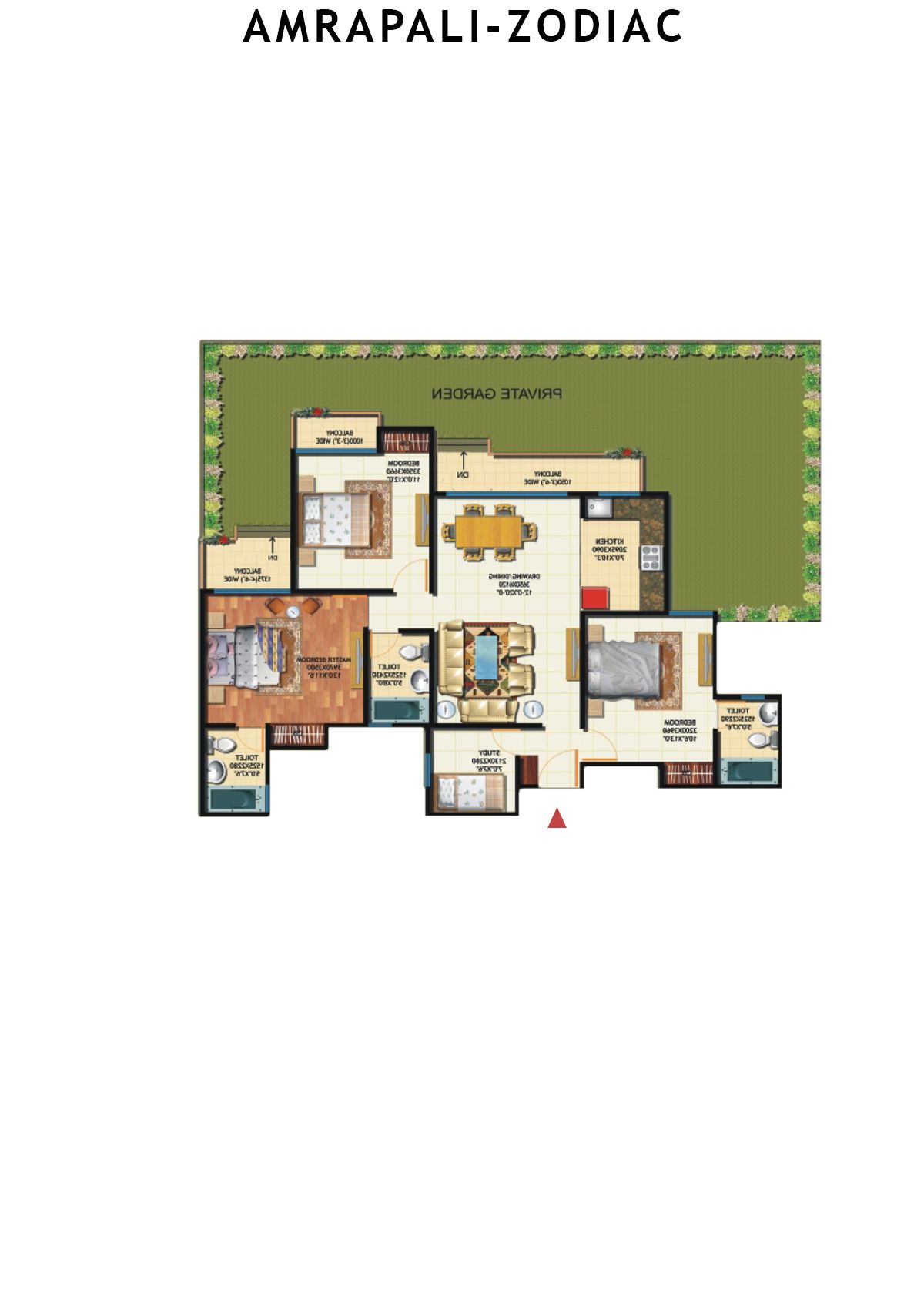 Amrapali Zodiac Tower H Unit 3 Floor Plan