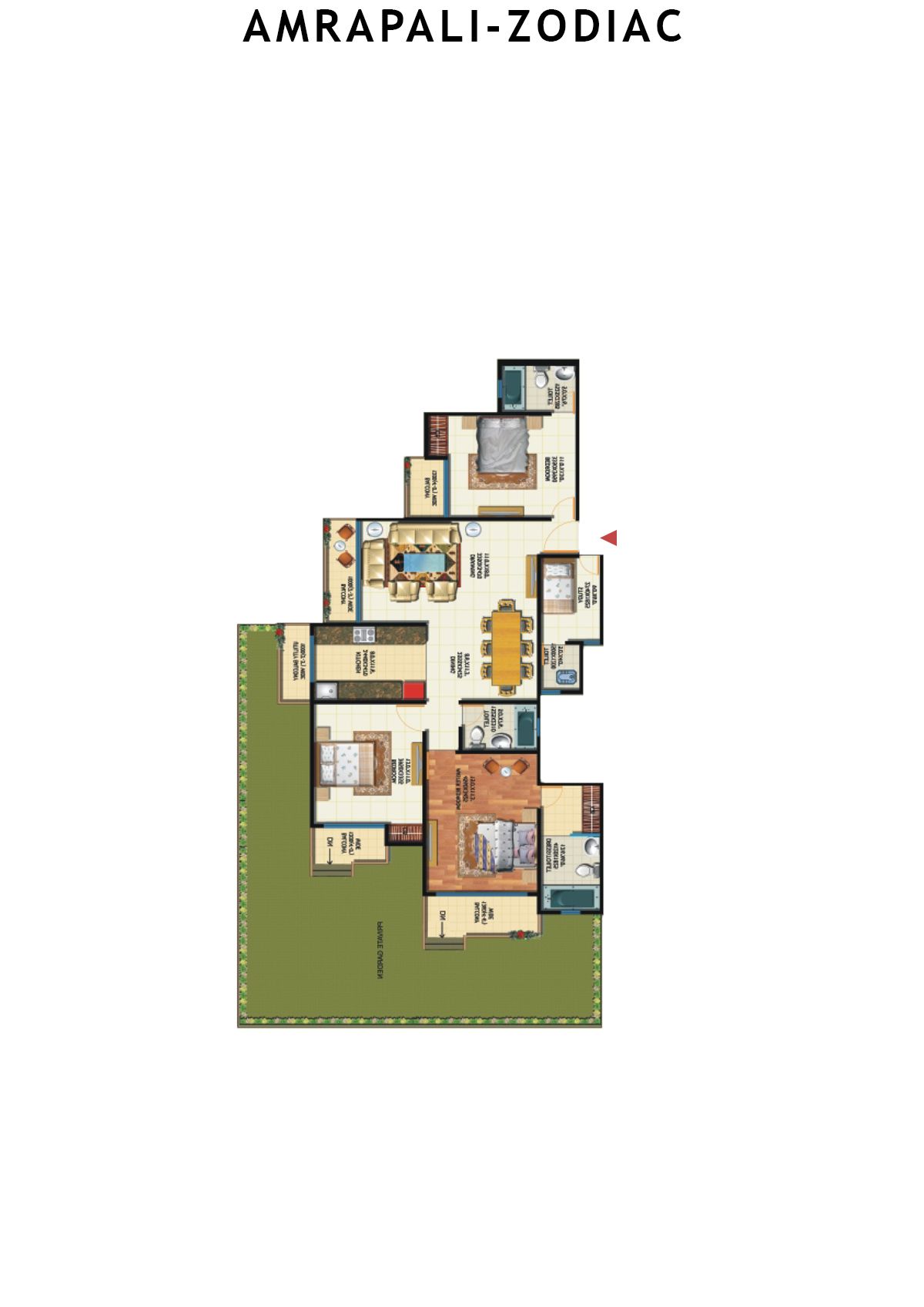 Amrapali Zodiac Tower J Unit 1 Floor Plan