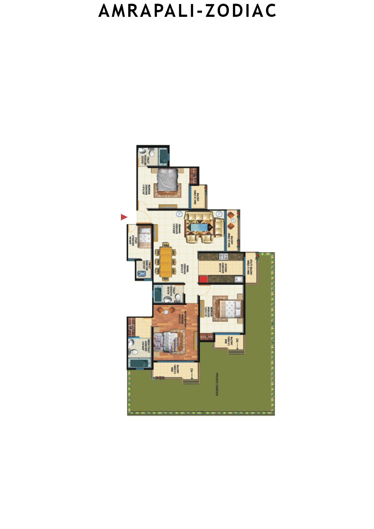 Amrapali Zodiac Tower J Unit 6 Floor Plan