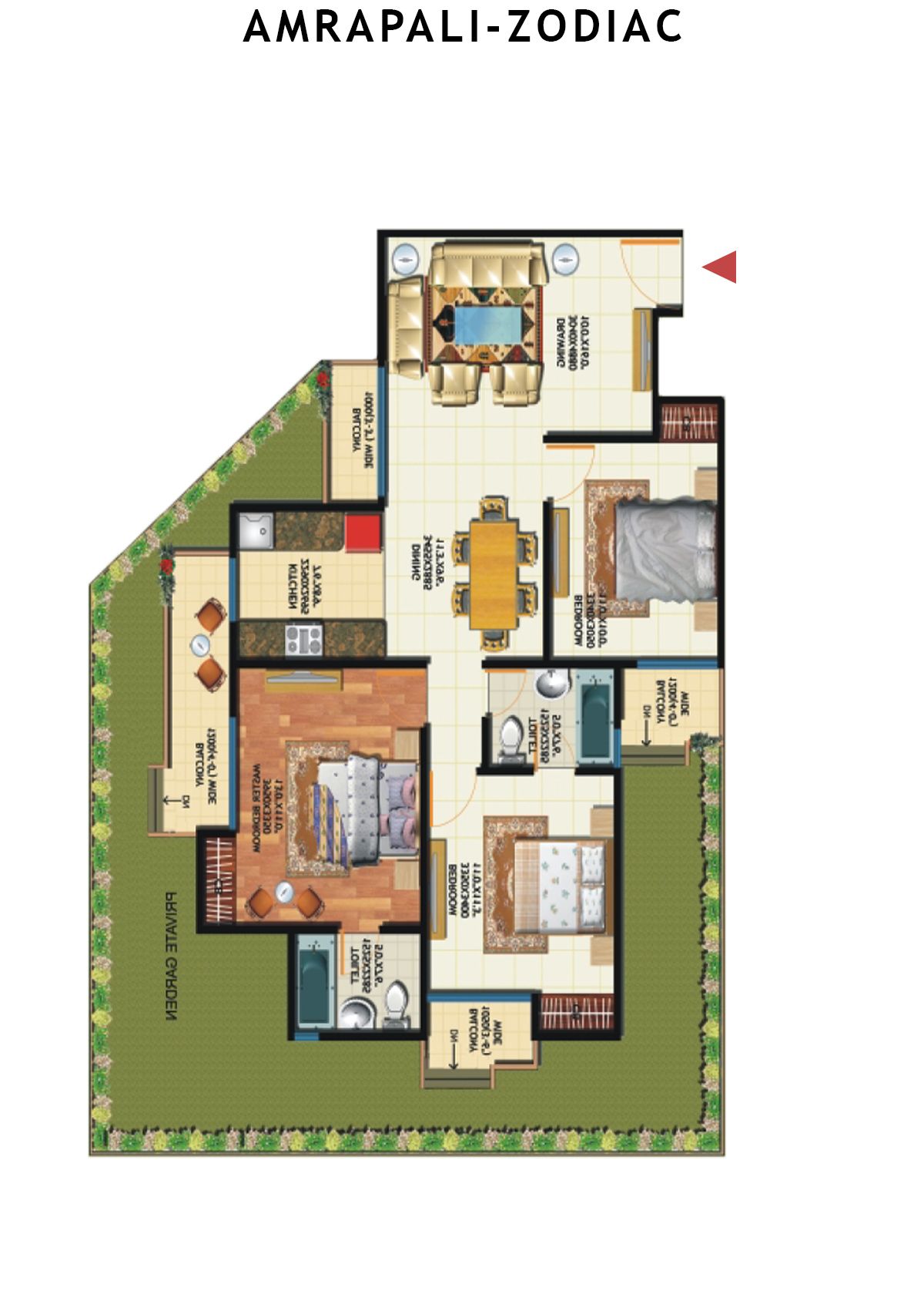 Amrapali Zodiac Tower K Unit 1 Floor Plan
