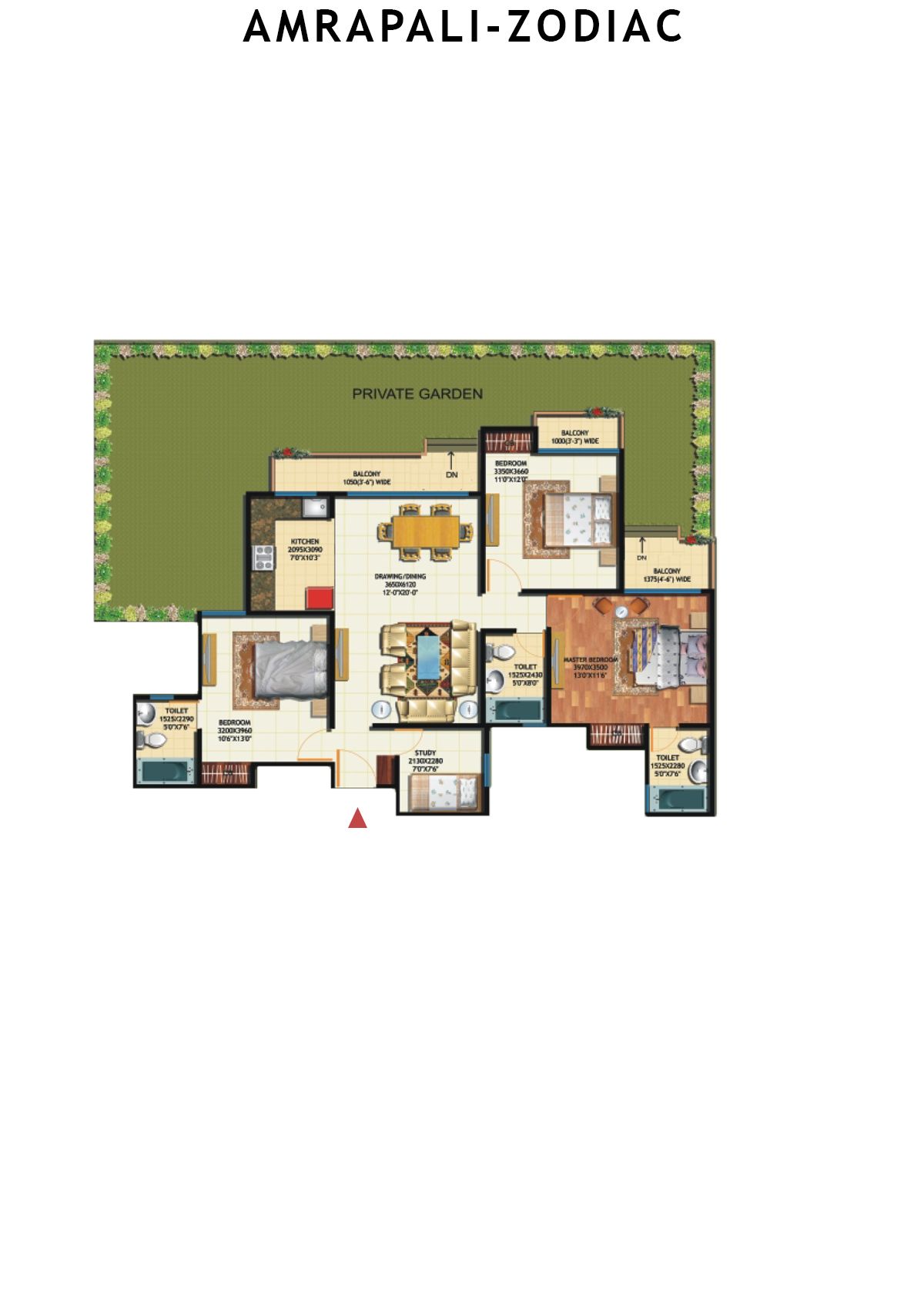 Amrapali Zodiac Tower K Unit 4 Floor Plan
