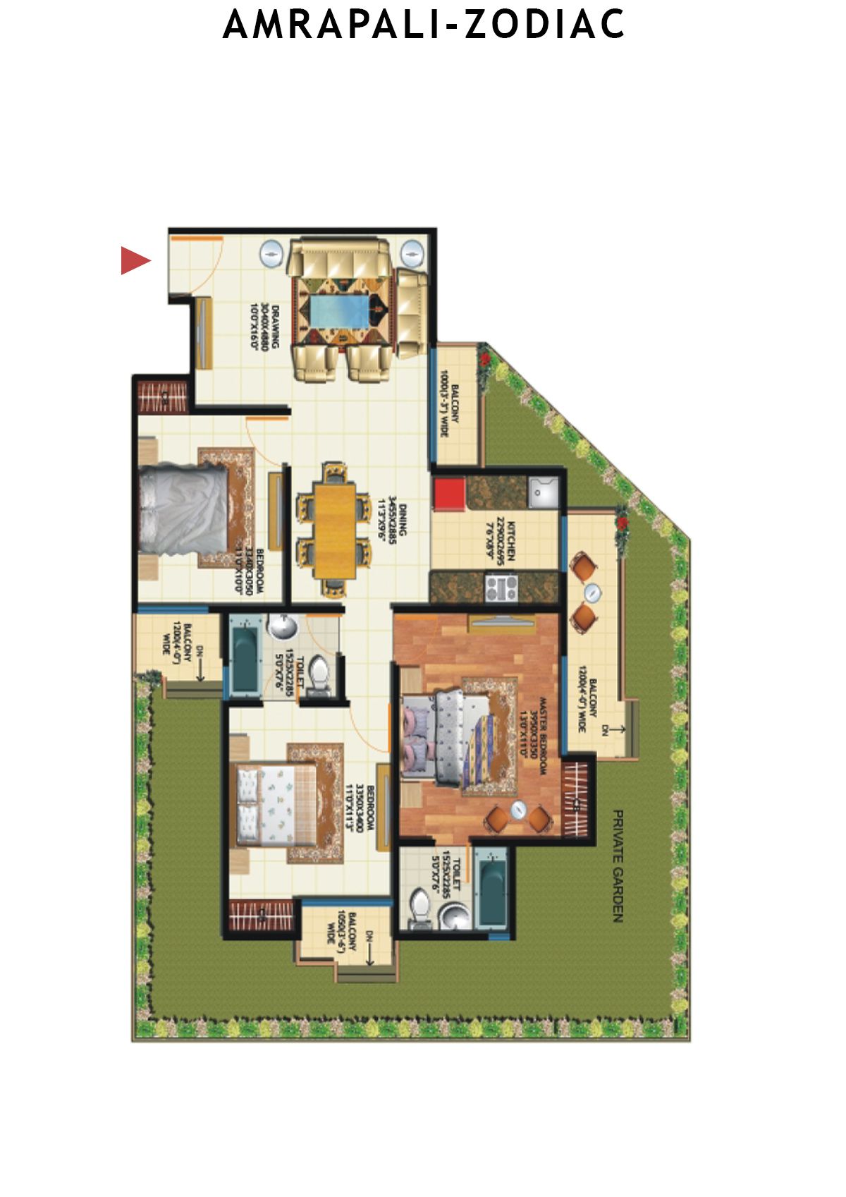 Amrapali Zodiac Tower K Unit 6 Floor Plan