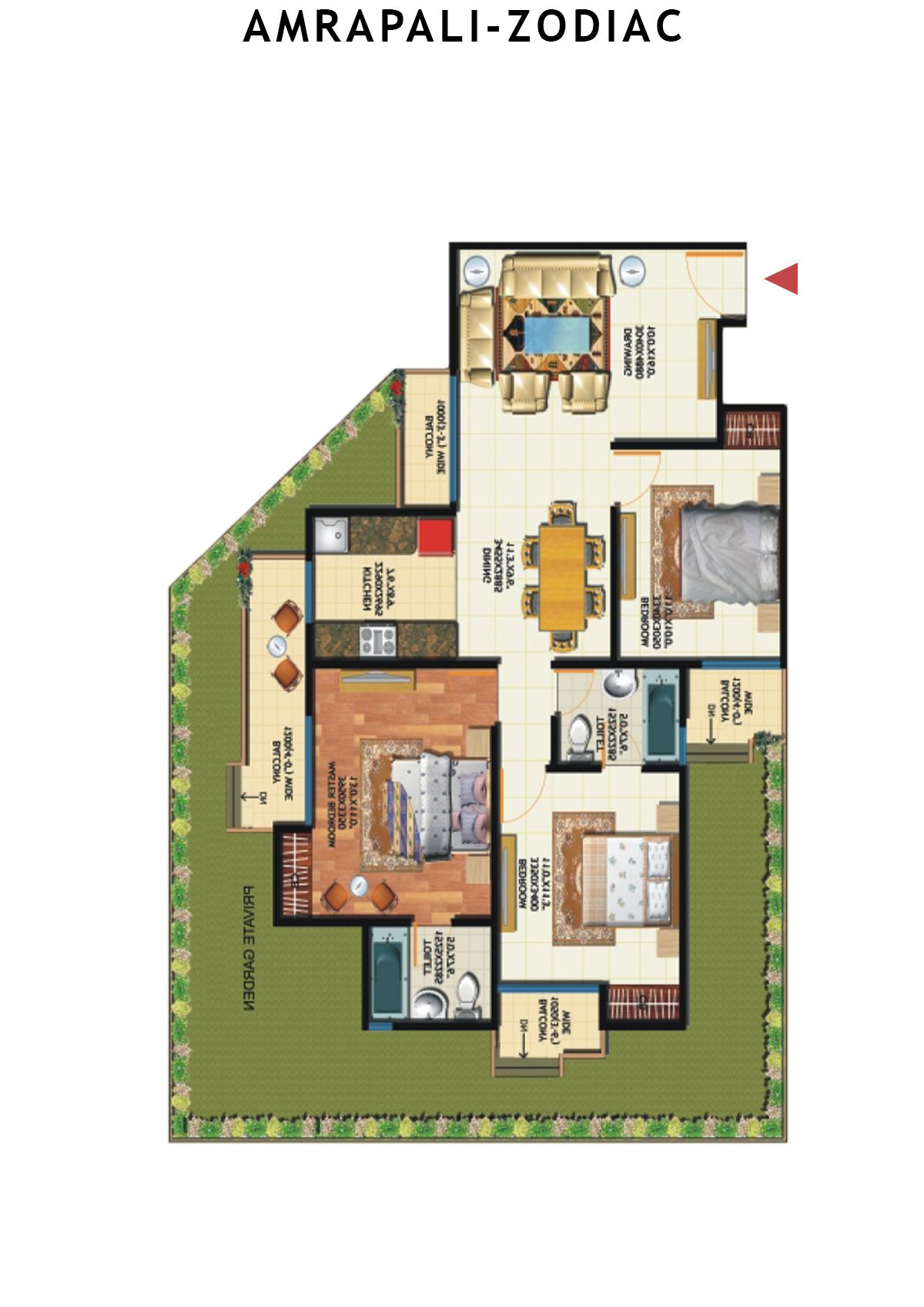 Amrapali Zodiac Tower L Unit 1 Floor Plan