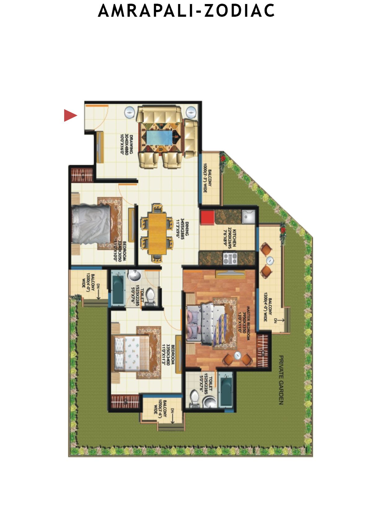 Amrapali Zodiac Tower L Unit 6 Floor Plan