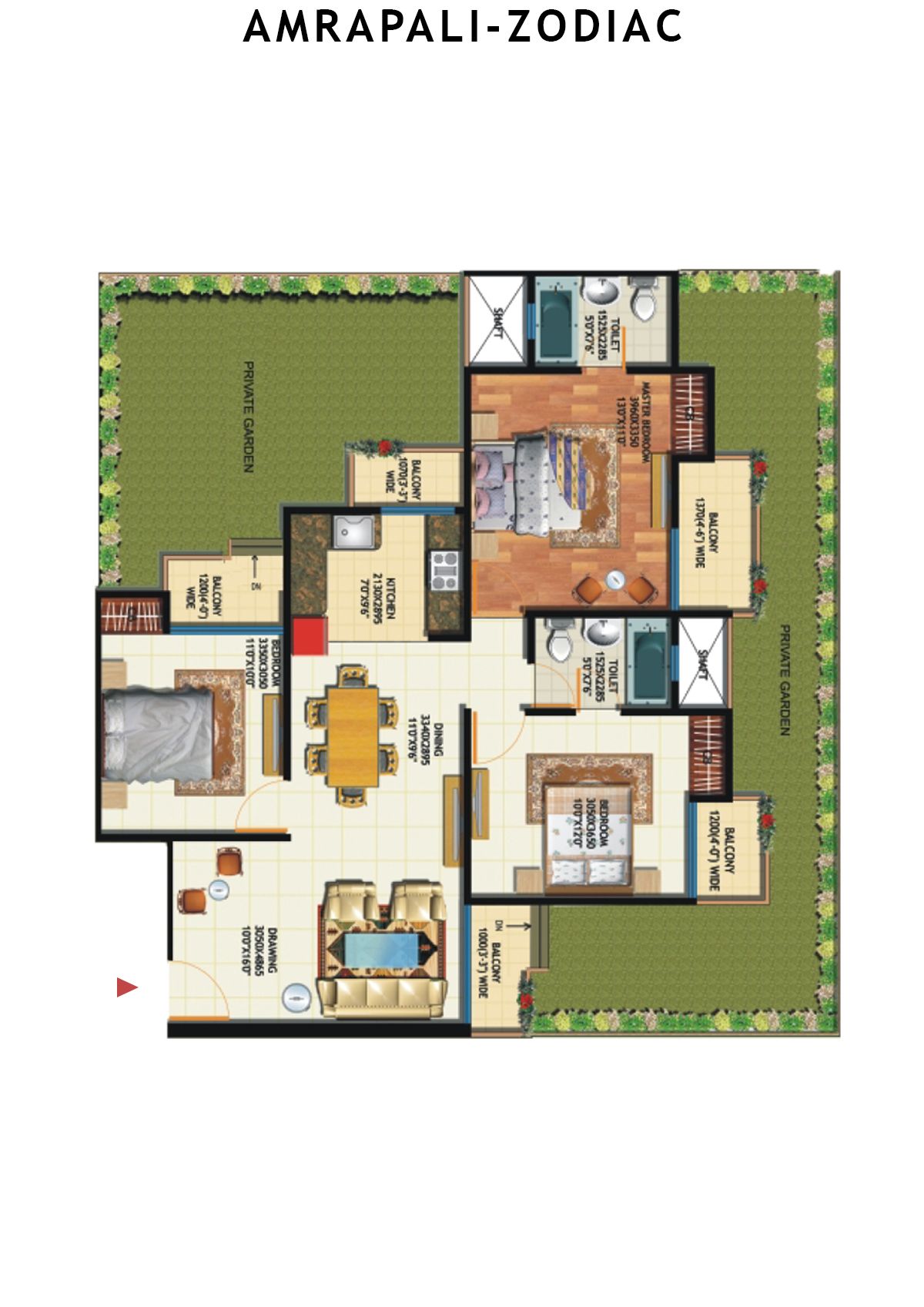Amrapali Zodiac Tower M Unit 5 Floor Plan
