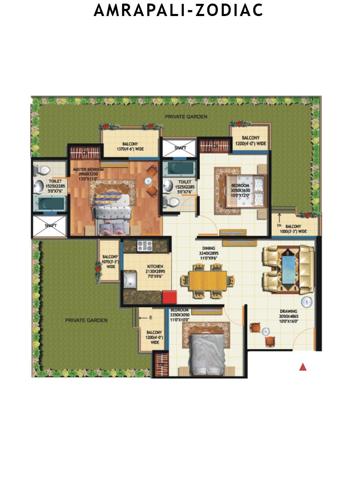 Amrapali Zodiac Tower N Unit 4 Floor Plan