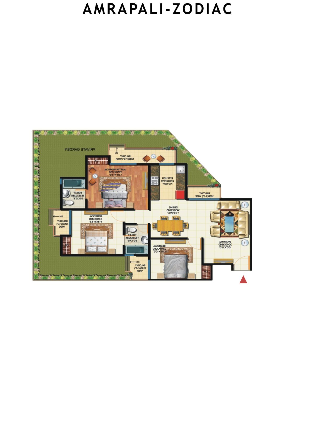 Amrapali Zodiac Tower P Unit 1 Floor Plan