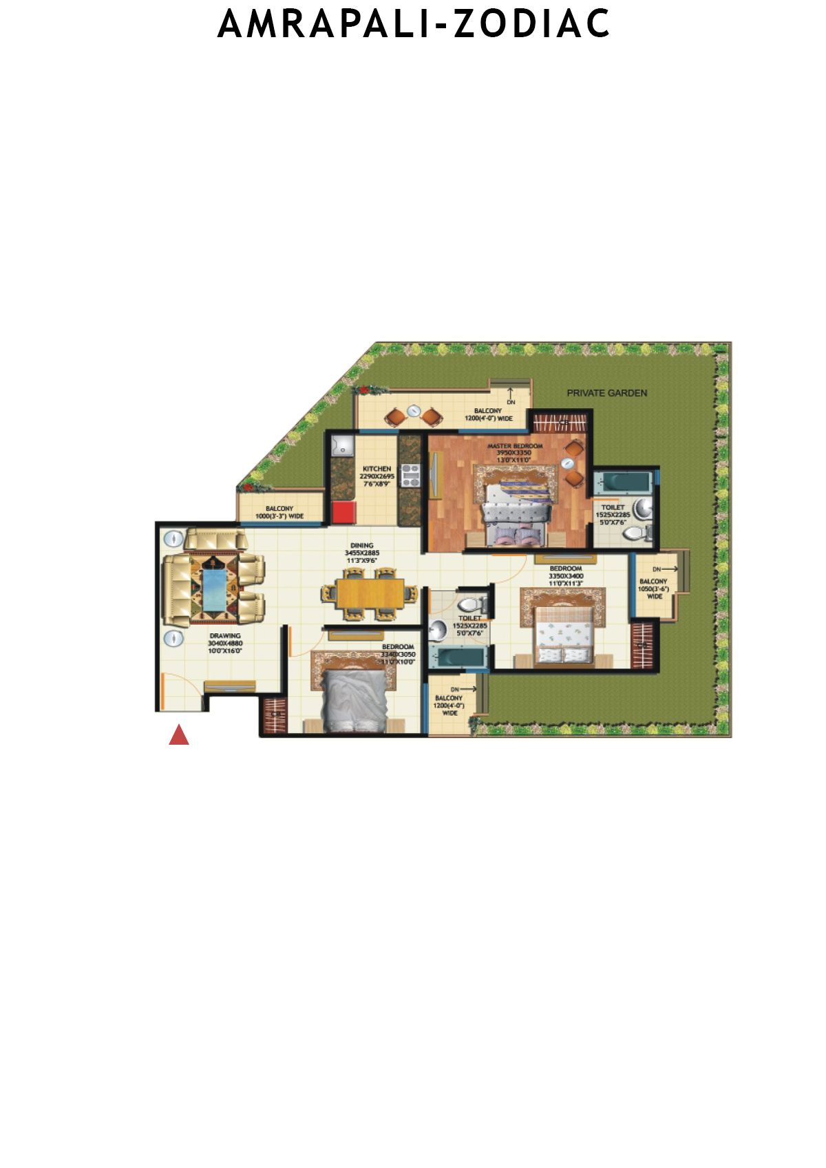 Amrapali Zodiac Tower P Unit 4 Floor Plan