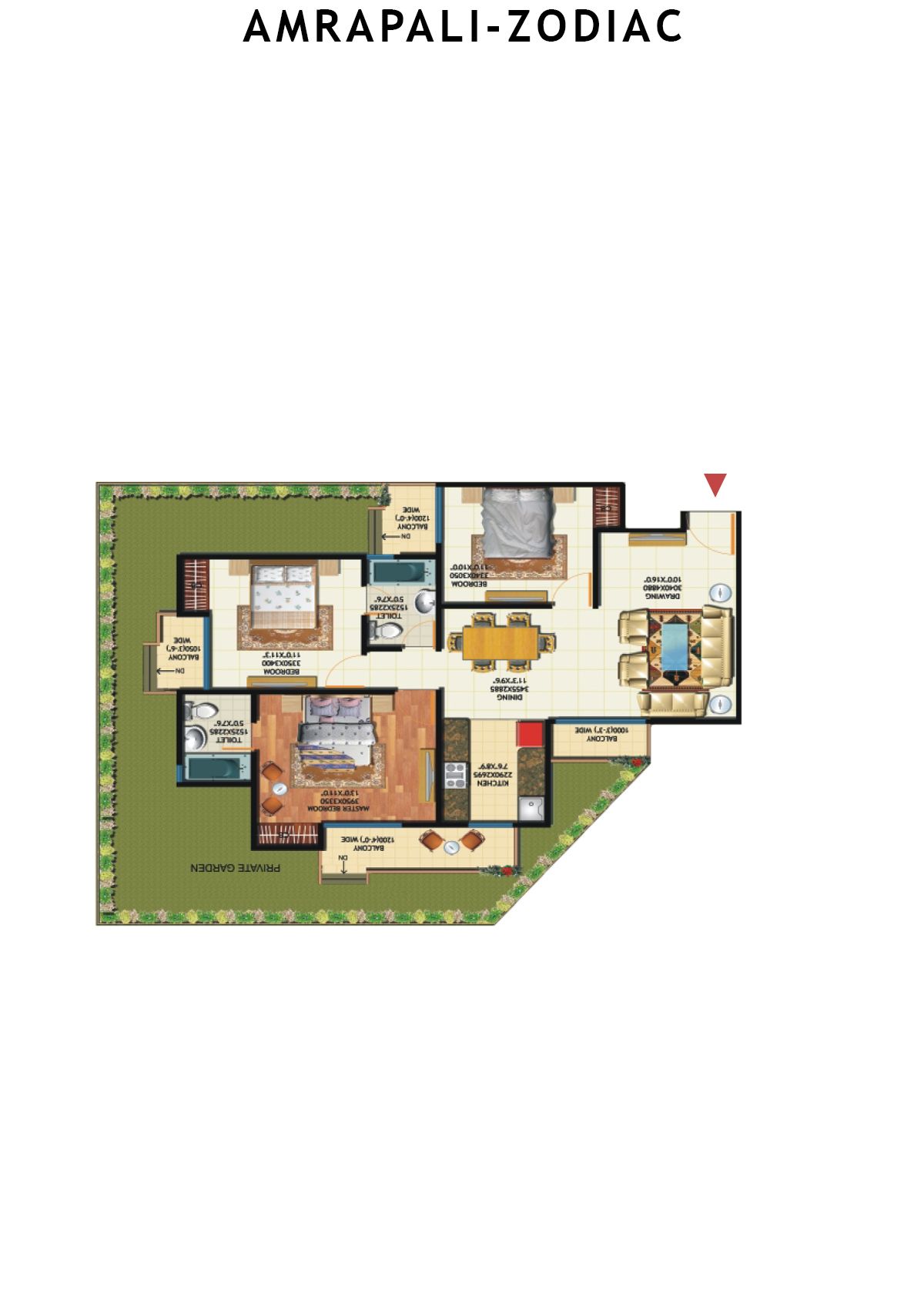 Amrapali Zodiac Tower P Unit 8 Floor Plan