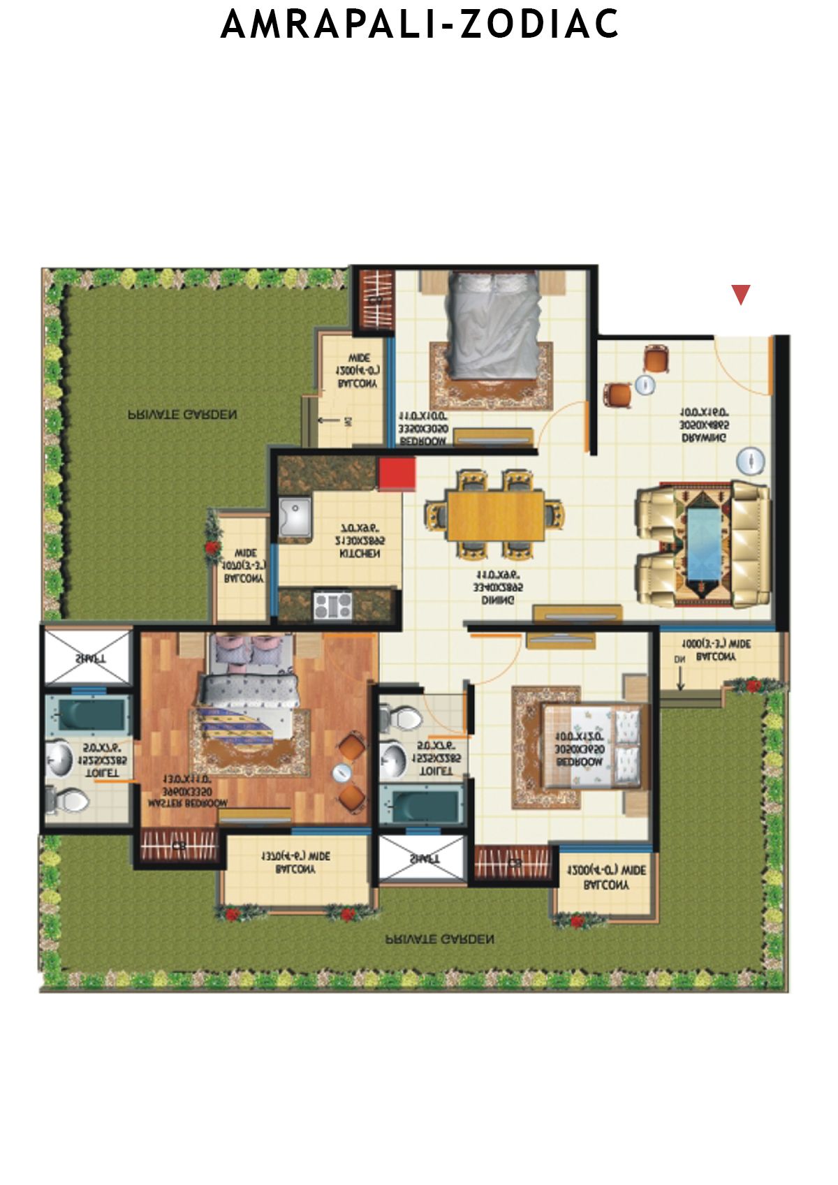 Amrapali Zodiac Tower Q Unit 5 Floor Plan