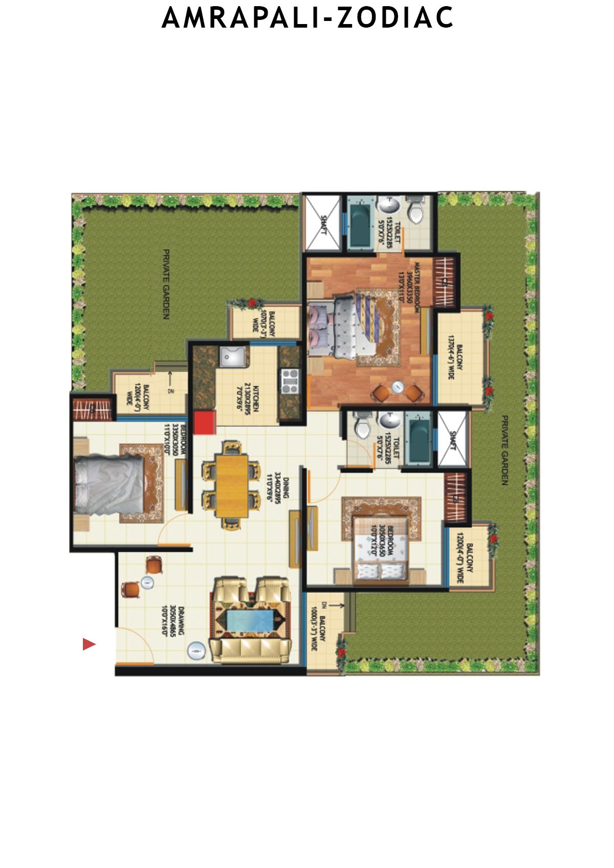 Amrapali Zodiac Tower S Unit 5 Floor Plan