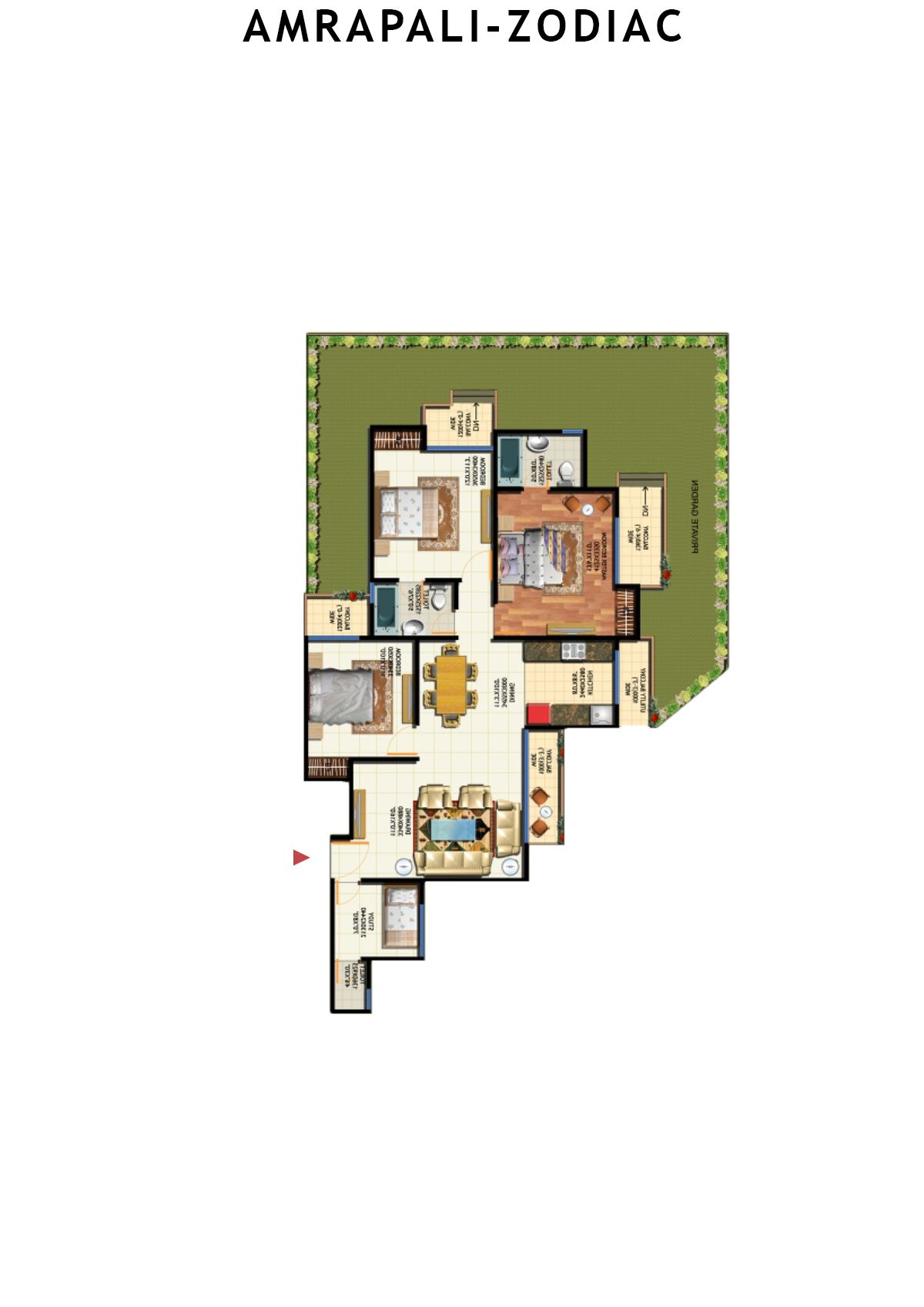 Amrapali Zodiac Tower T Unit 1 Floor Plan
