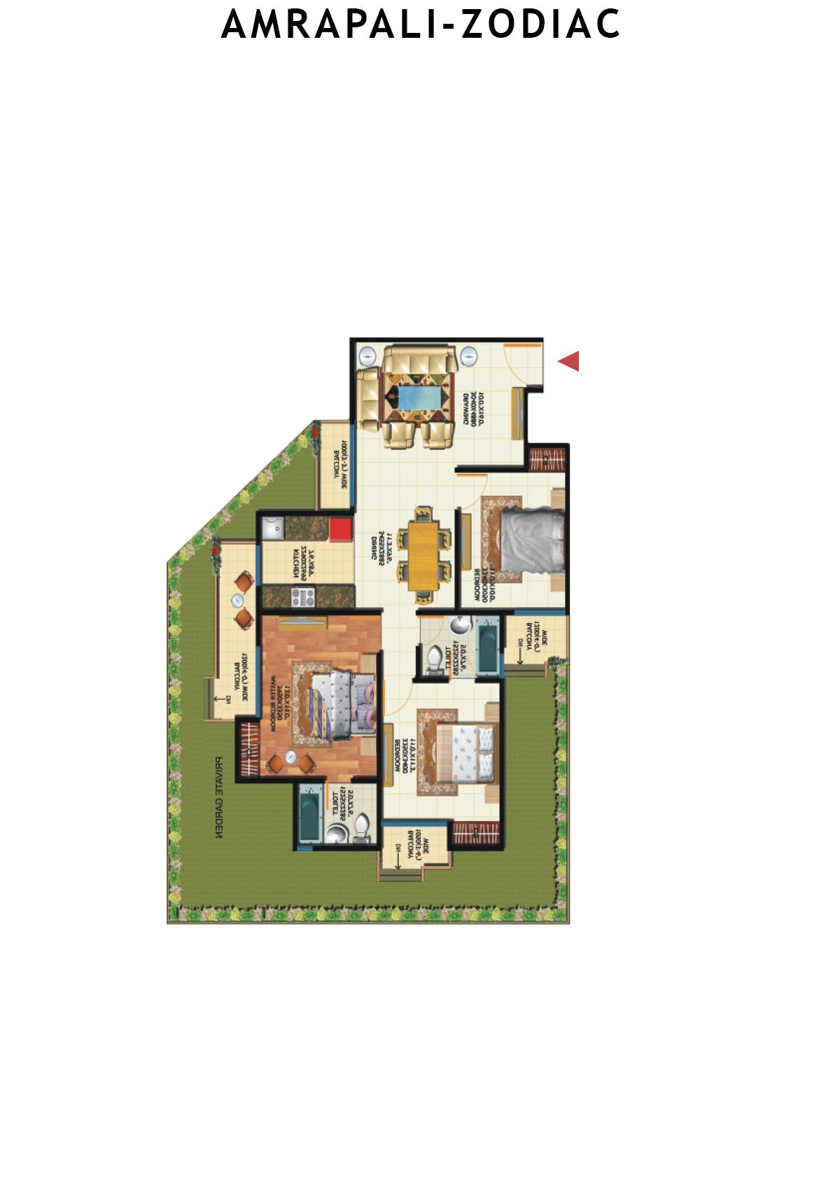 Amrapali Zodiac Tower T Unit 5 Floor Plan