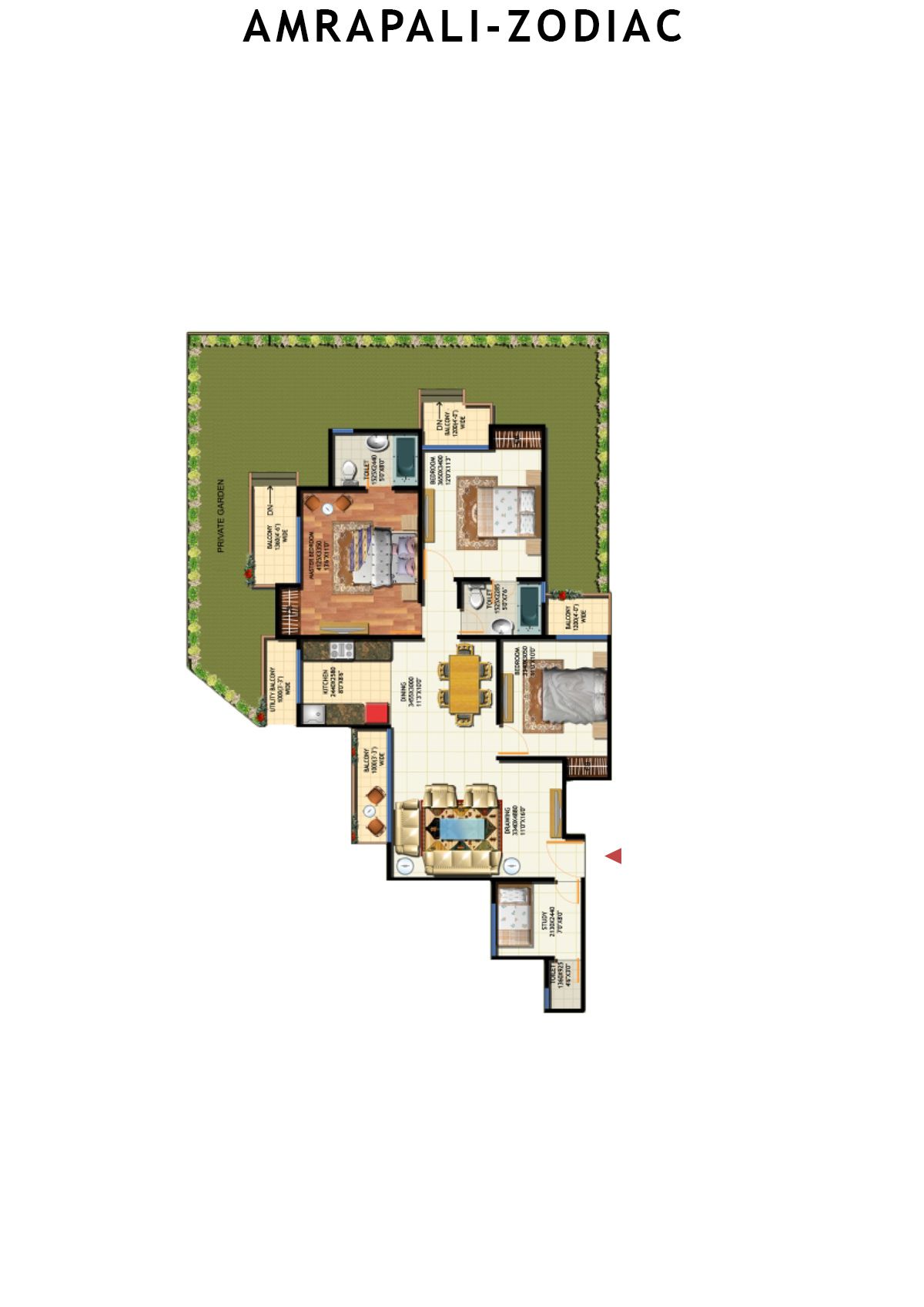 Amrapali Zodiac Tower T Unit 8 Floor Plan