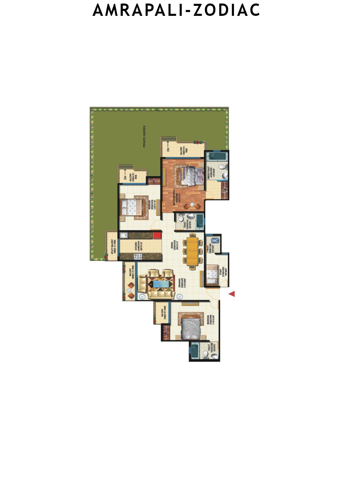 Amrapali Zodiac Tower U Unit 8 Floor Plan