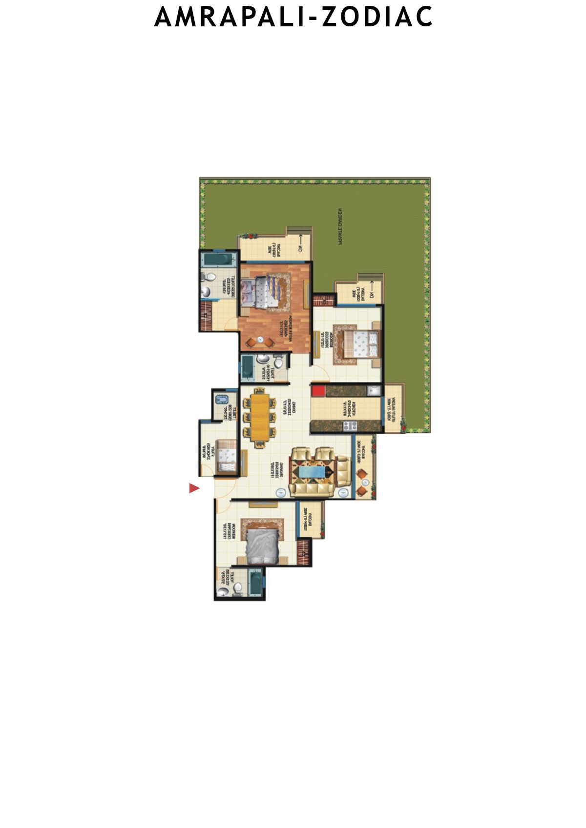 Amrapali Zodiac Tower V Unit 1 Floor Plan