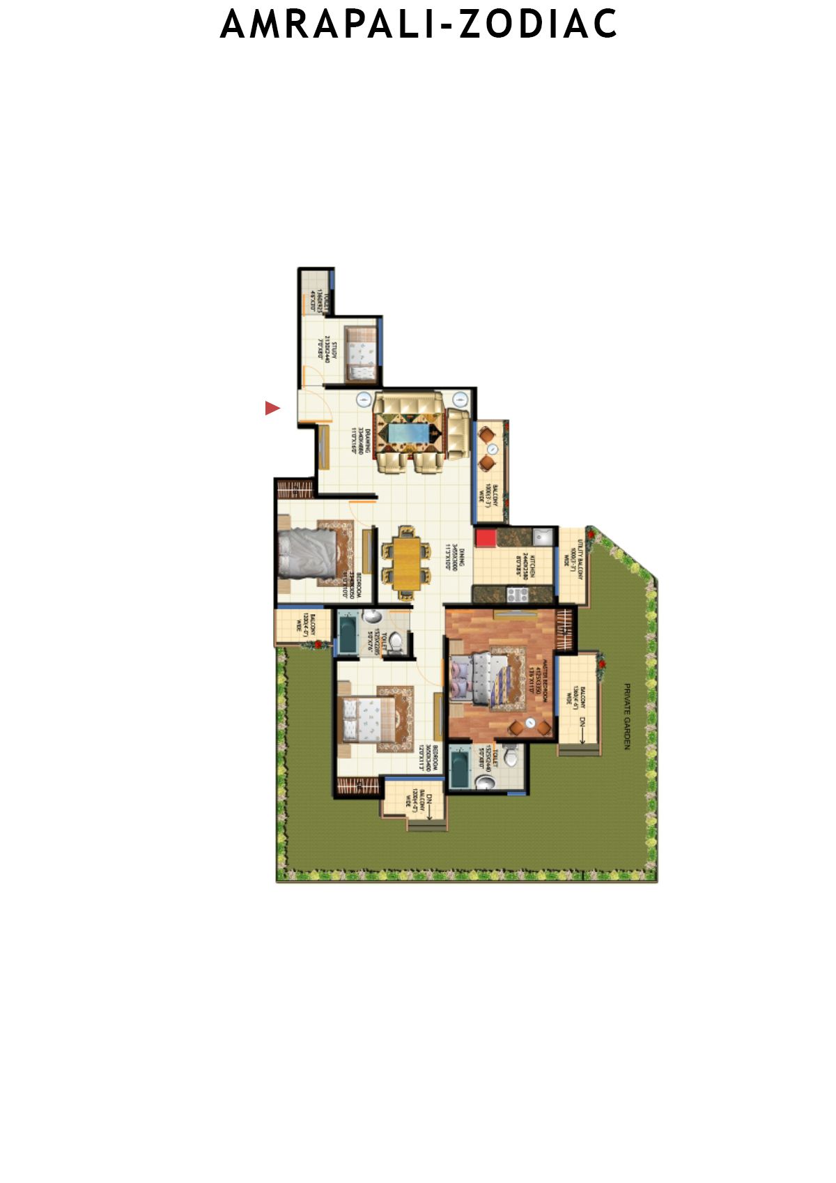 Amrapali Zodiac Tower V Unit 4 Floor Plan