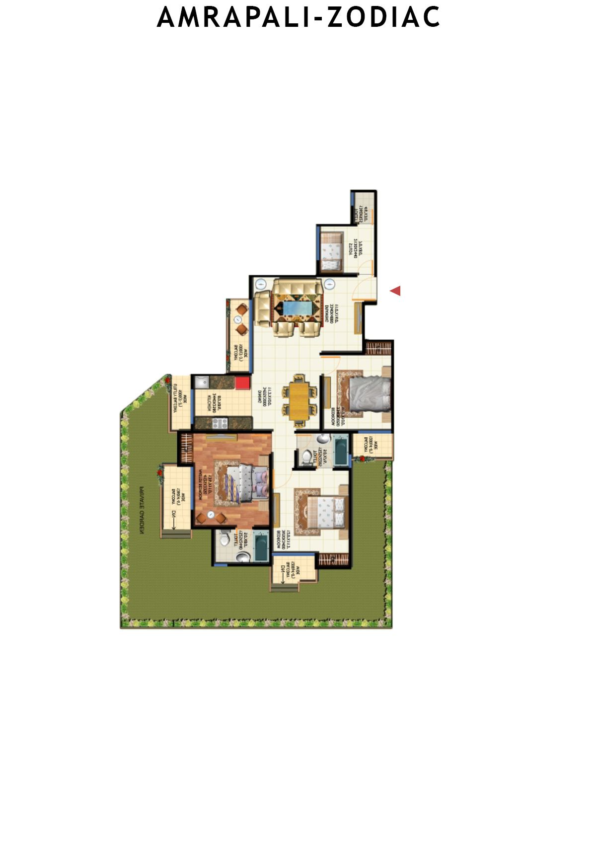 Amrapali Zodiac Tower V Unit 5 Floor Plan