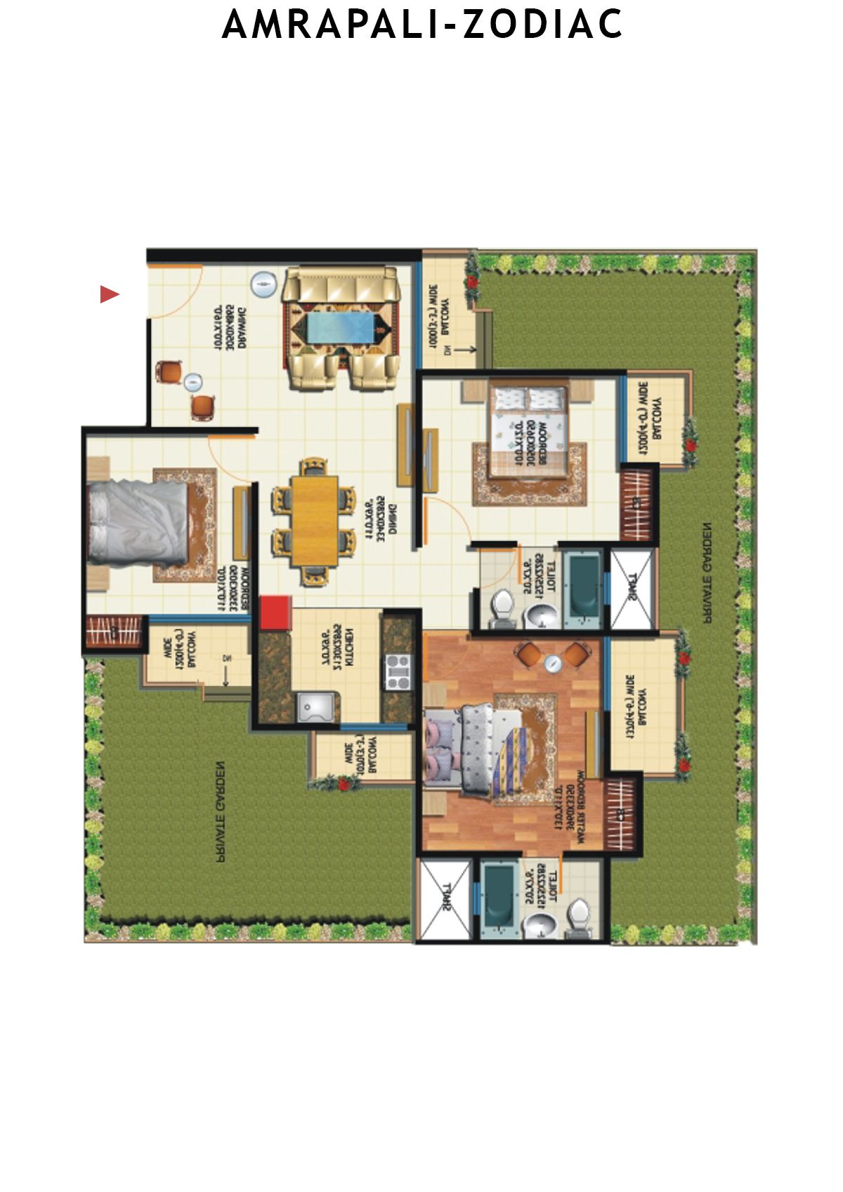 Amrapali Zodiac Tower W Unit 6 Floor Plan