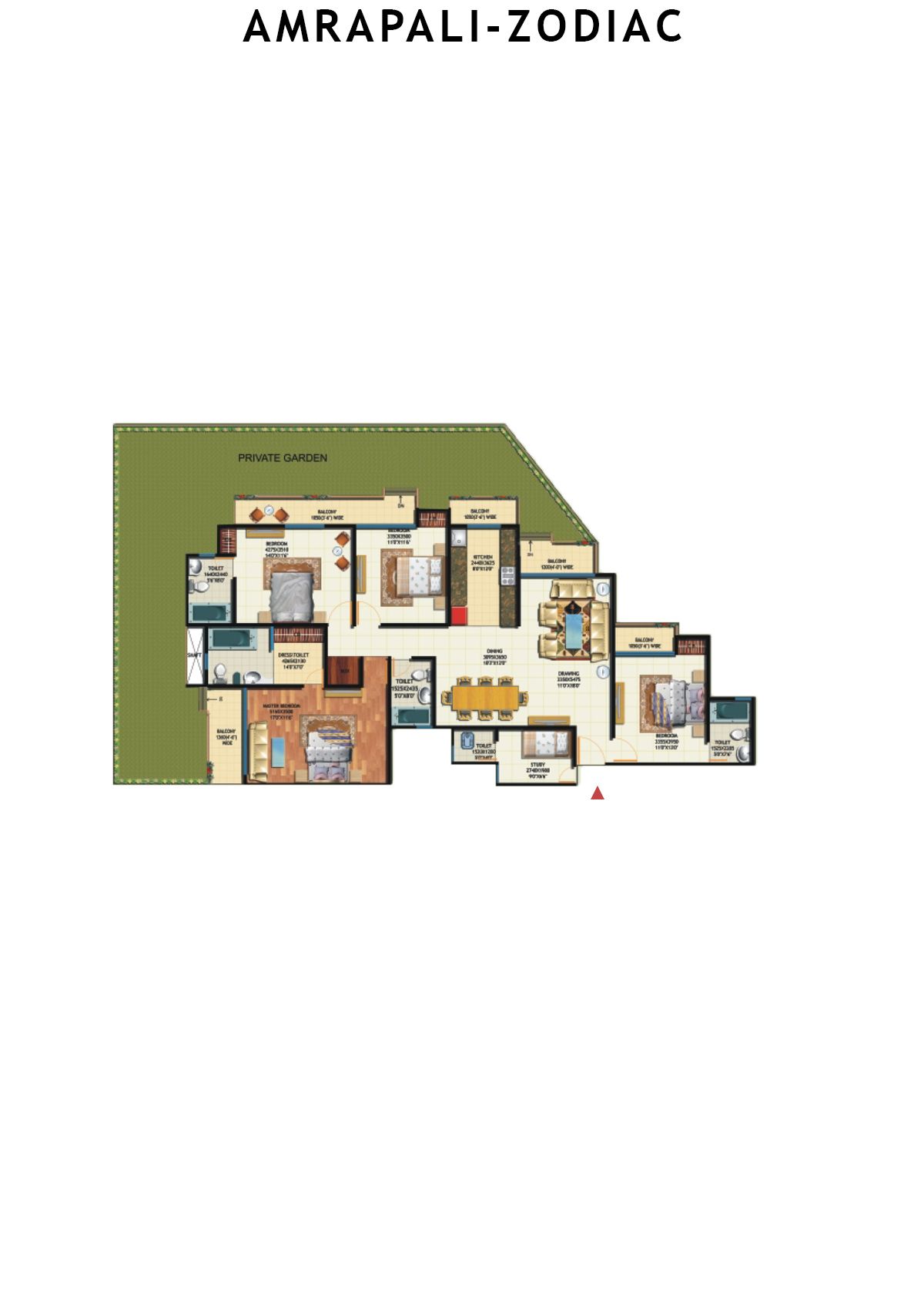 Amrapali Zodiac Tower O Unit 1 Floor Plan