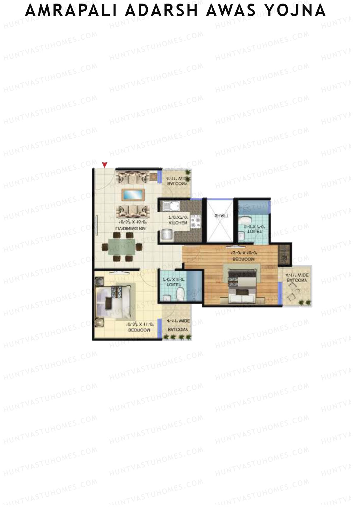 Amrapali Adarsh Awas Yojna Tower J2 Unit 2 Floor Plan
