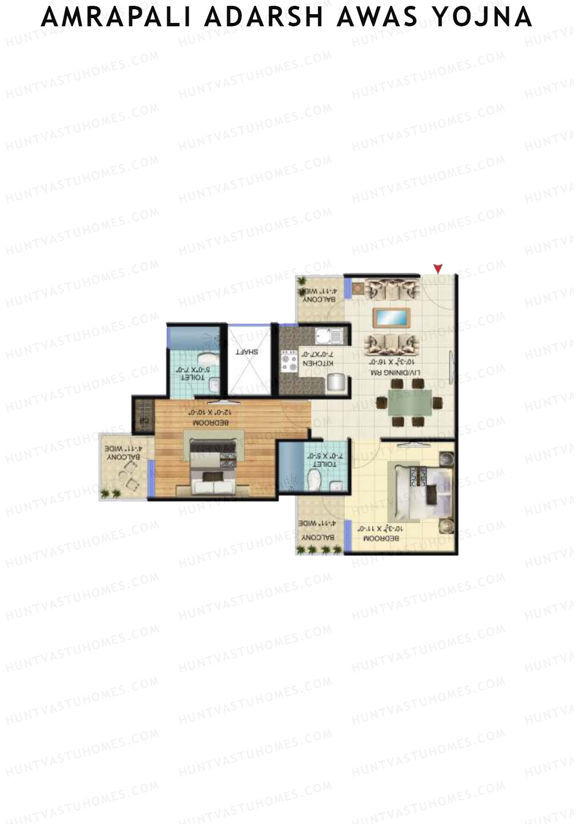 Amrapali Adarsh Awas Yojna Tower J2 Unit 3 Floor Plan