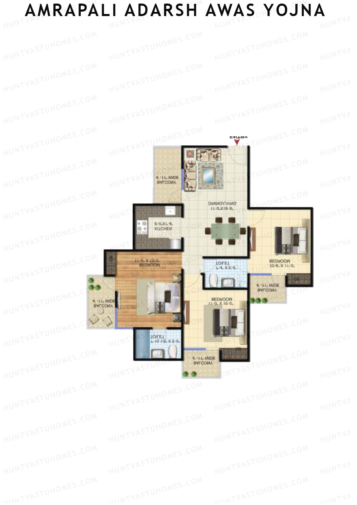 Amrapali Adarsh Awas Yojna Block 10 Unit 3 Floor Plan