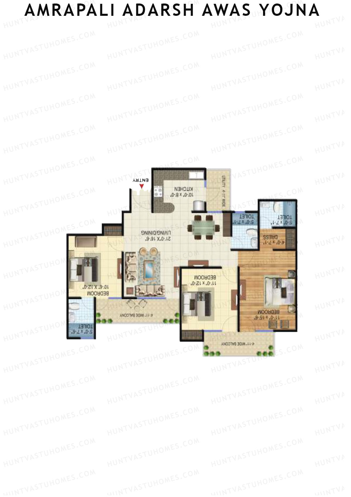 Amrapali Adarsh Awas Yojna Block 1 Unit 3 Floor Plan