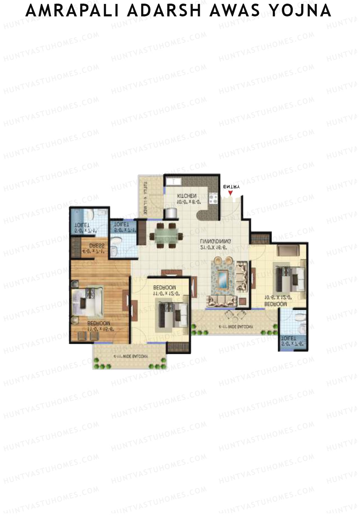 Amrapali Adarsh Awas Yojna Block 1 Unit 4 Floor Plan