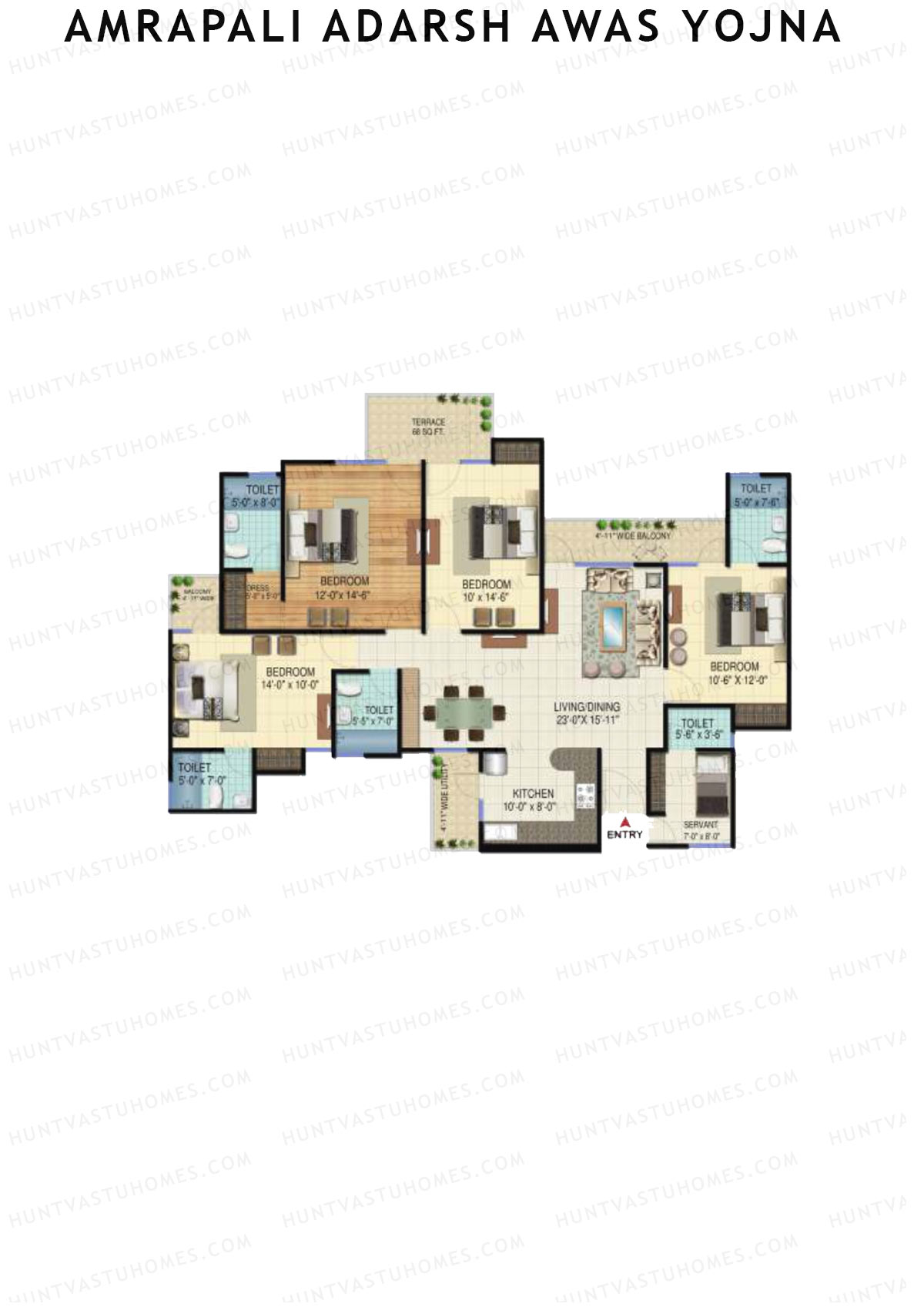 Amrapali Adarsh Awas Yojna Block 2 Unit 1 Floor Plan