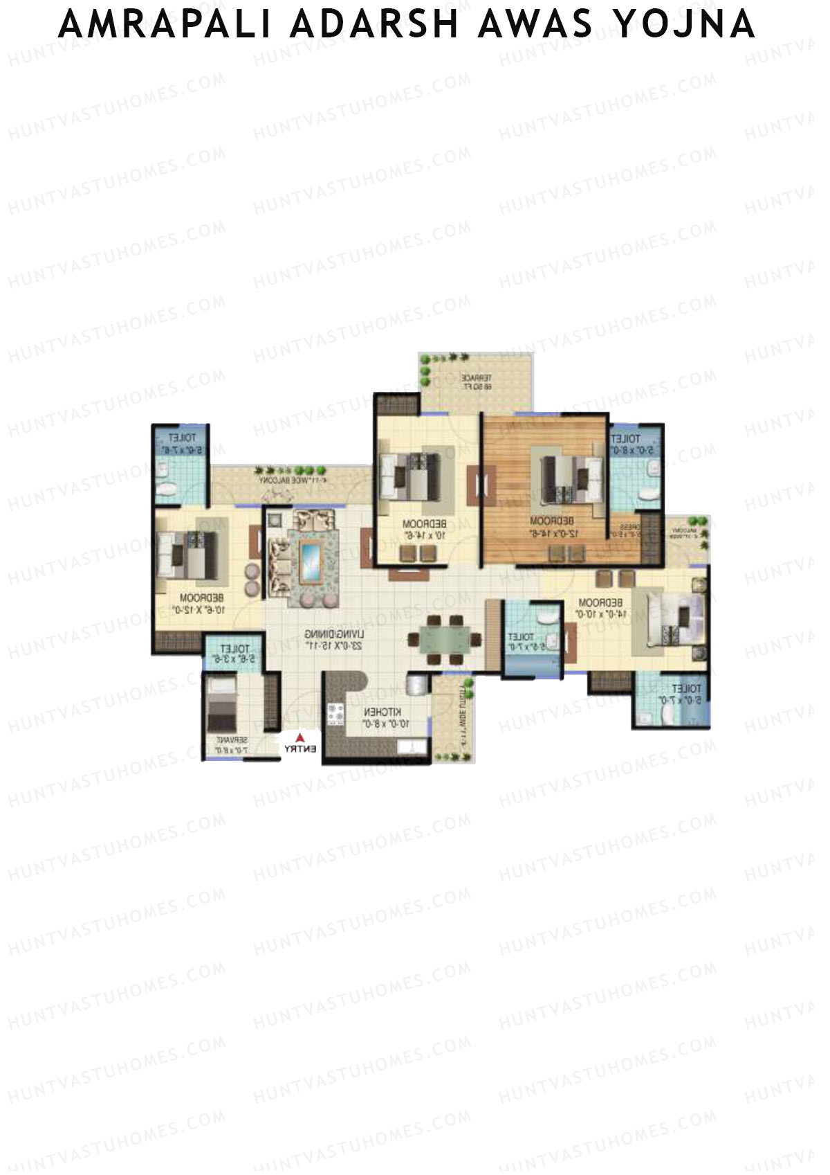Amrapali Adarsh Awas Yojna Block 3 Unit 2 Floor Plan
