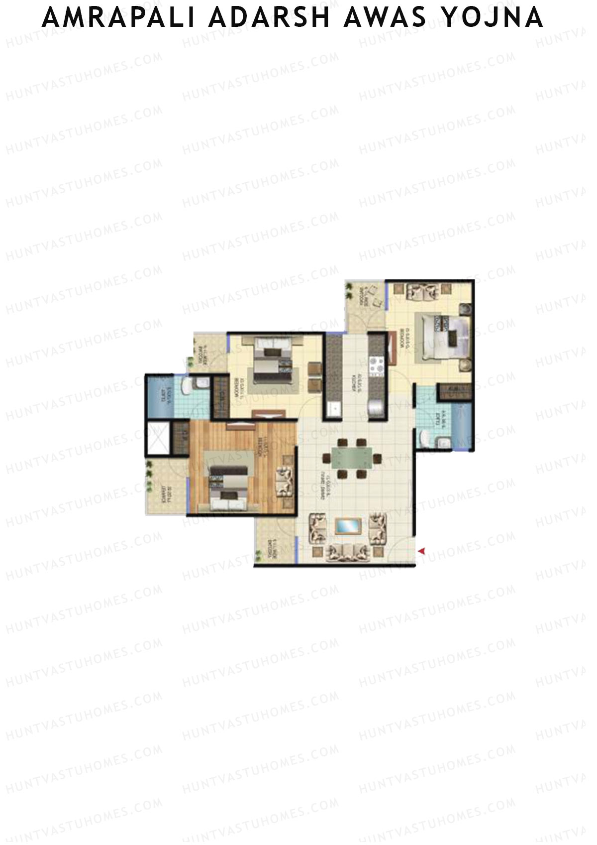 Amrapali Adarsh Awas Yojna Block 4 Unit 3 Floor Plan