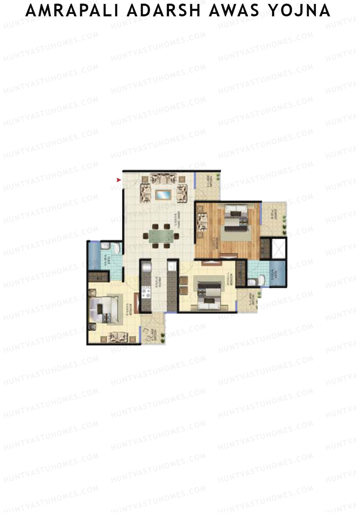 Amrapali Adarsh Awas Yojna Block 4 Unit 6 Floor Plan